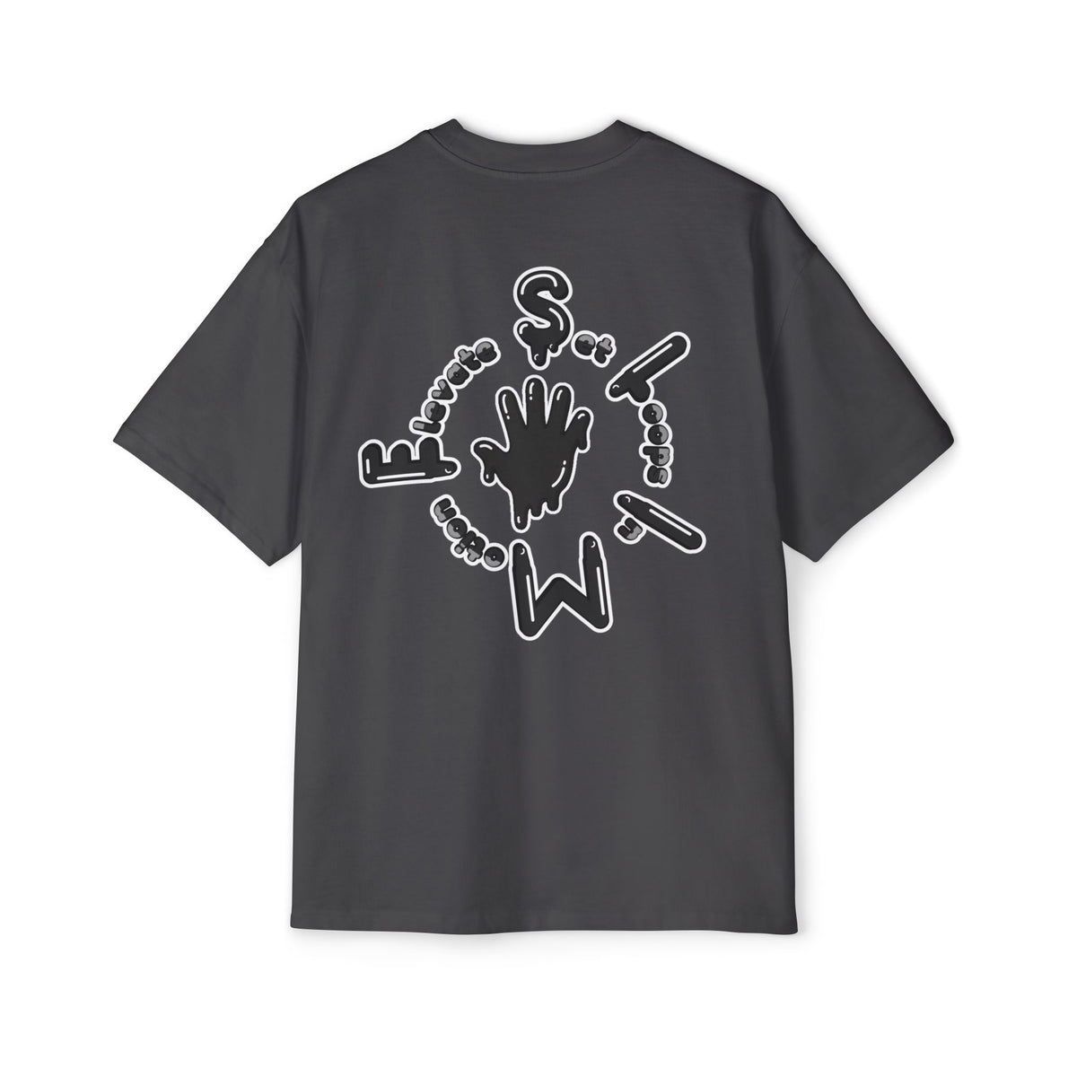 Men's Black Slime Sircle Heavy Oversized Tee