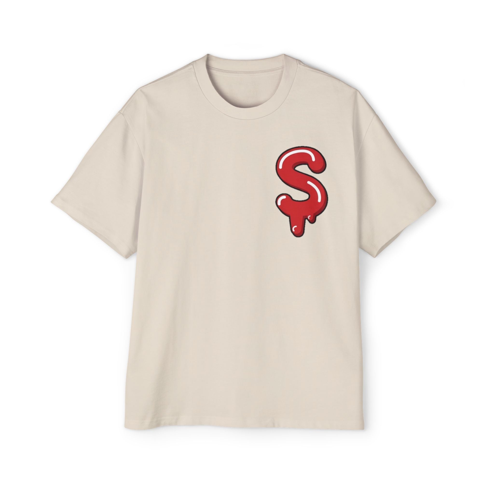 The Slime Shop Men's Heavy Oversized Tee — Black / Red Slime Sircle
