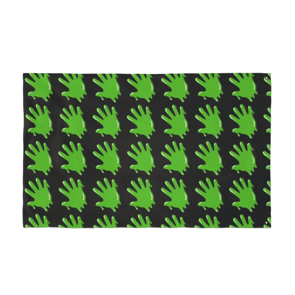 The Slime Shop Double Sided Flag — Black / Green Slime S