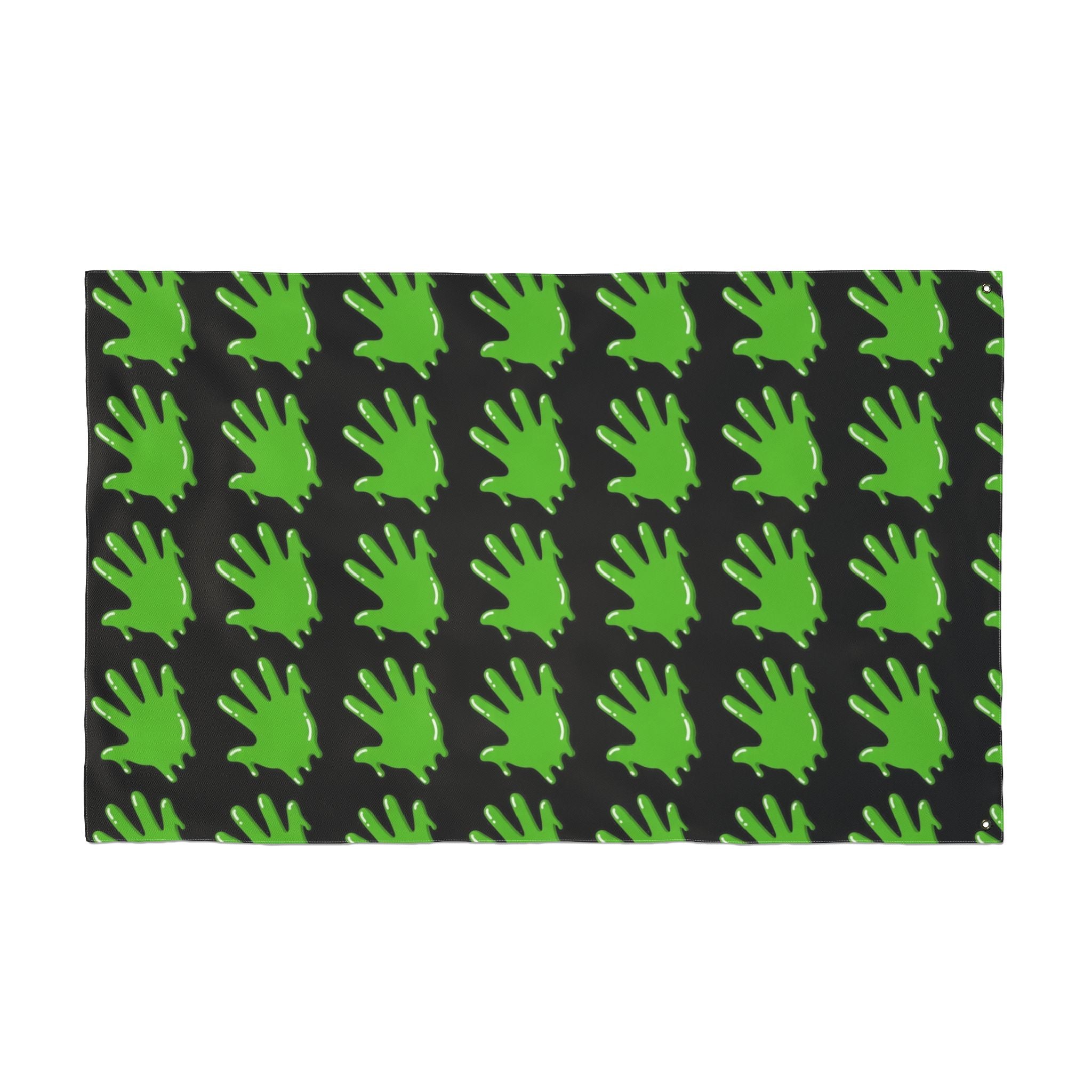 The Slime Shop Double Sided Flag — Black / Green Slime S