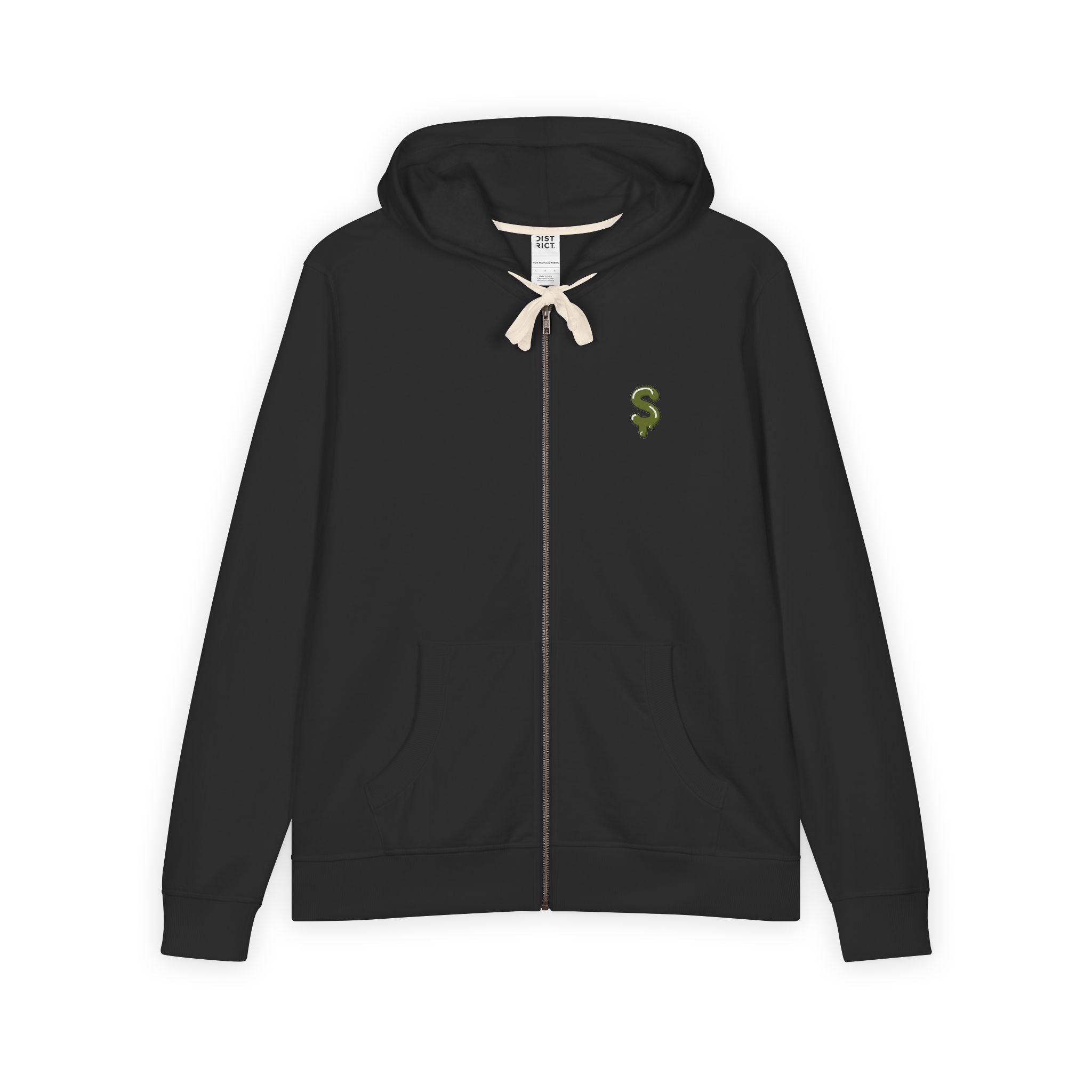The Slime Shop Full-Zip Hoodie — Black / Olive Slime In 5