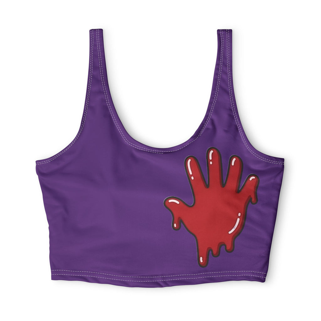 Polyester Purple/Red Slime In 5 Sports Bra