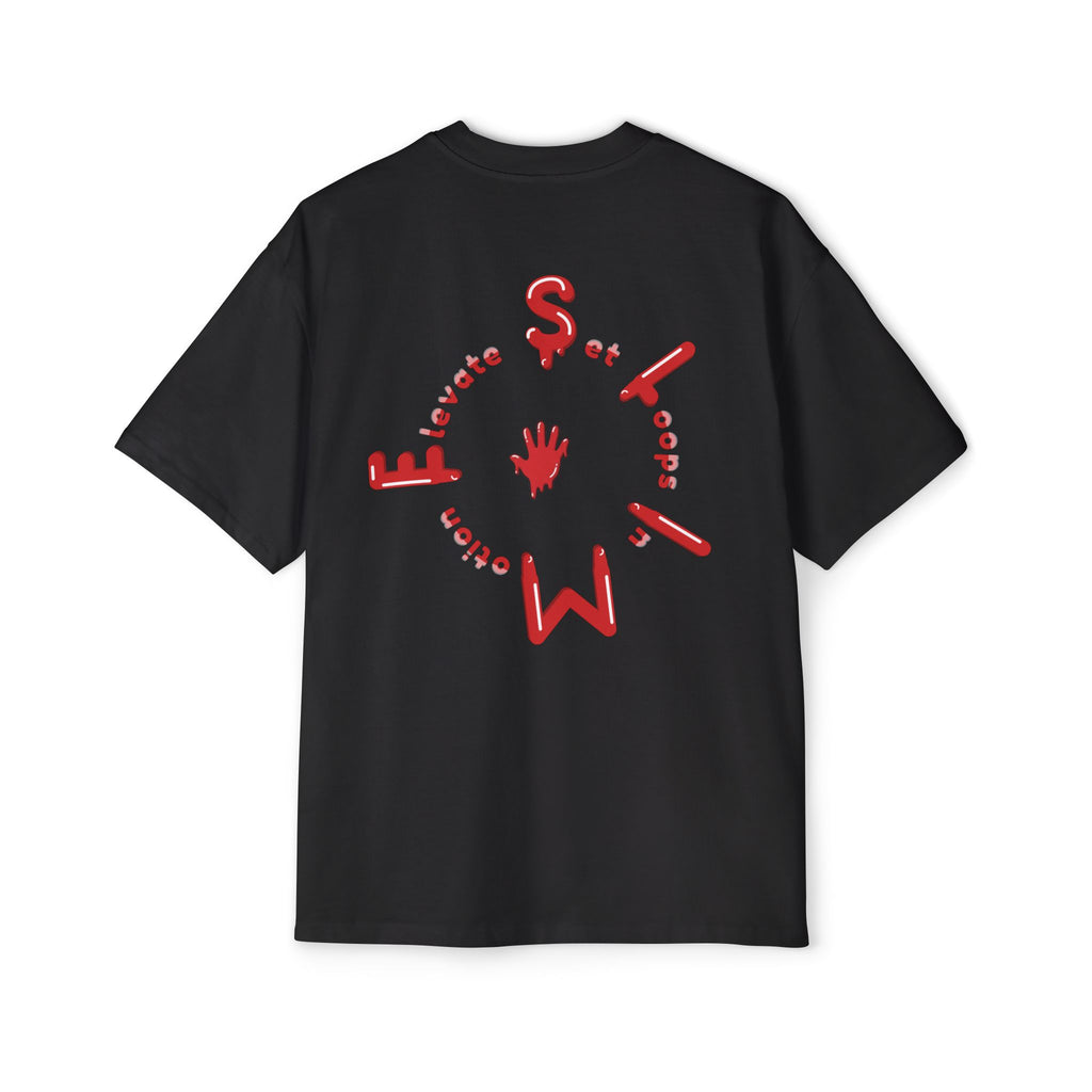The Slime Shop Men's Heavy Oversized Tee — Black / Red Slime Sircle