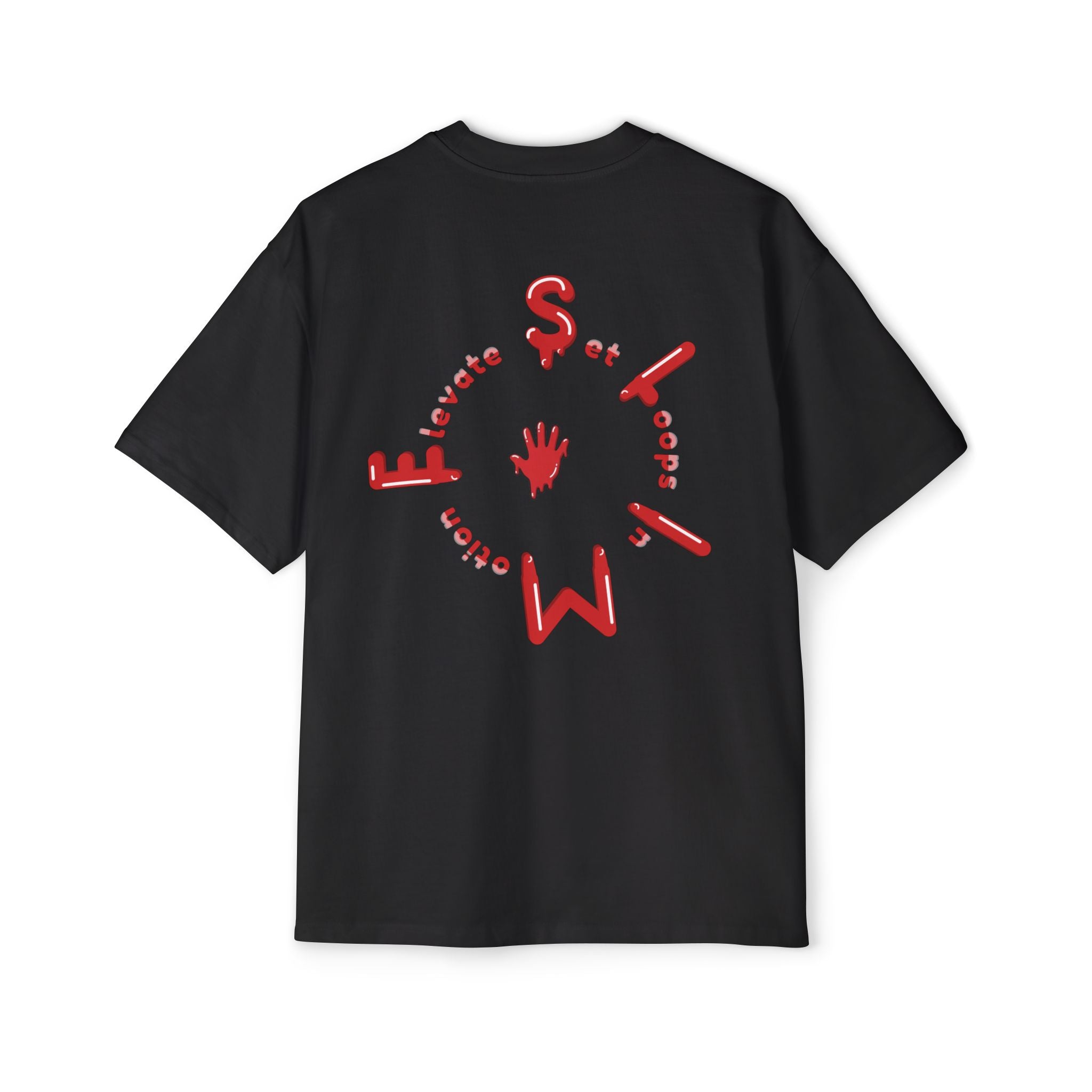 The Slime Shop Men's Heavy Oversized Tee — Black / Red Slime Sircle