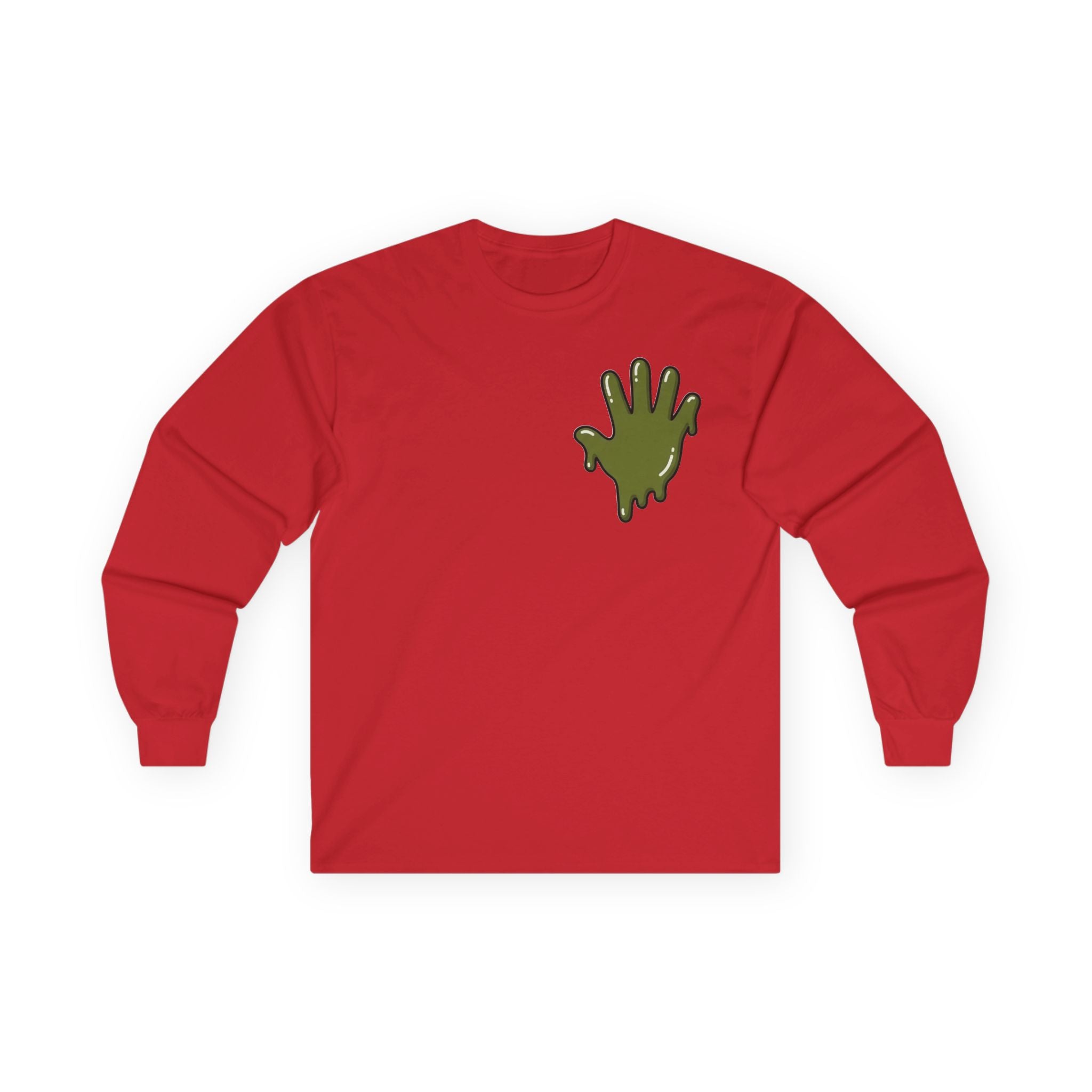 The Slime Shop Ultra Cotton Long-Sleeve — White / Olive Slime In 5