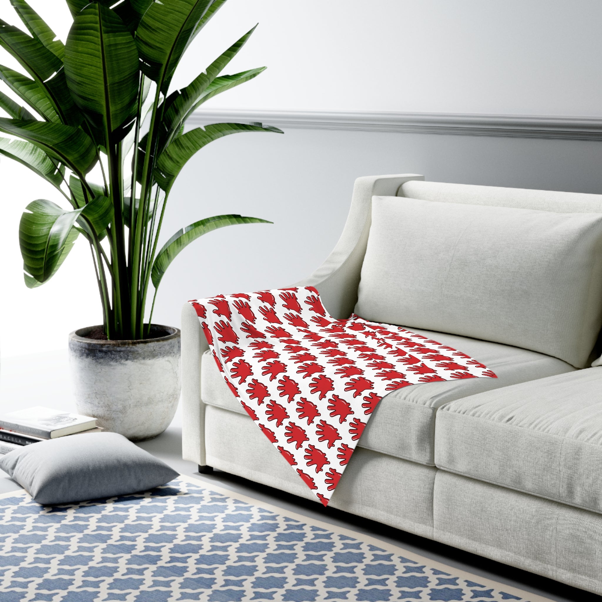 The Slime Shop Baby Swaddle Blanket — White / Red Slime In 5