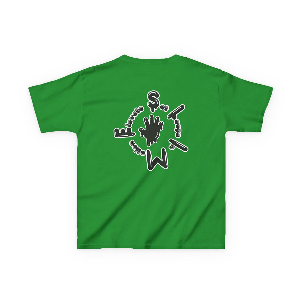 Kids Black/Slime Heavy Cotton™ Tee