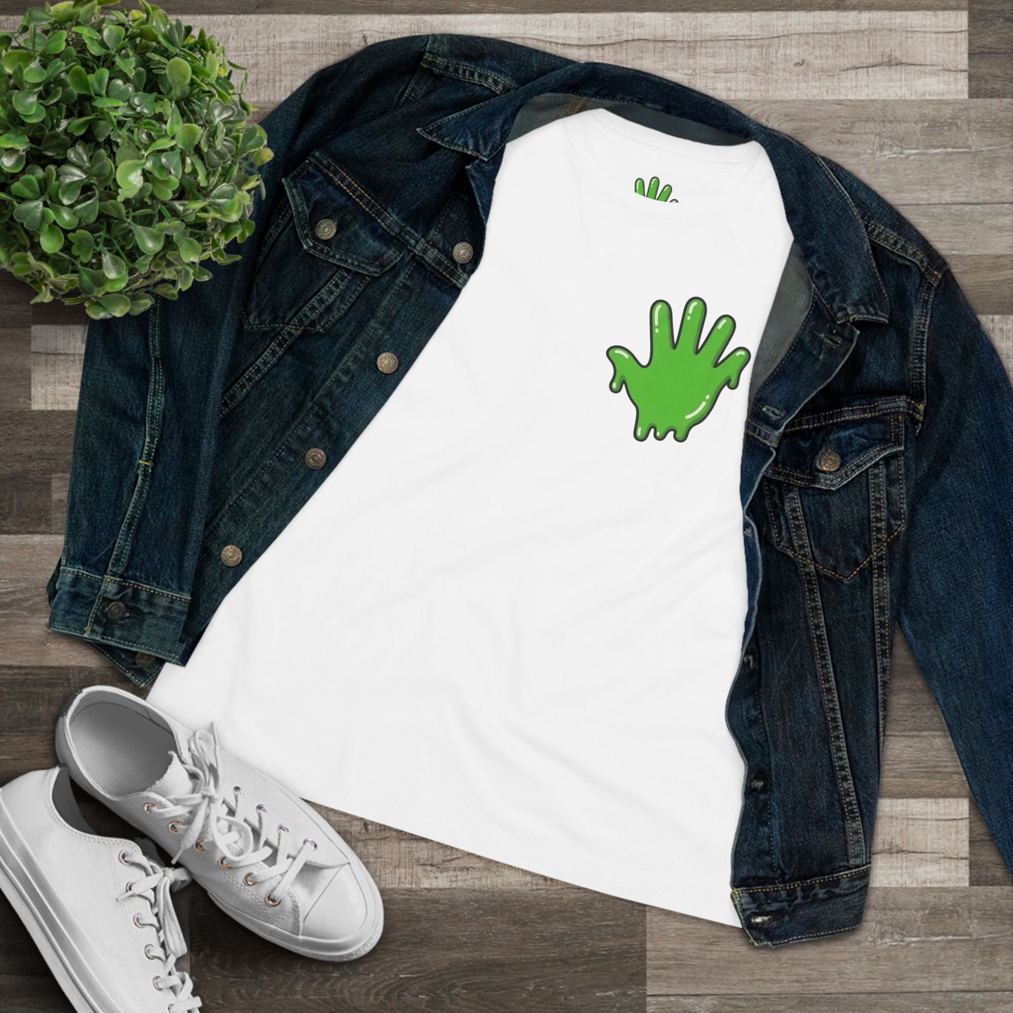 The Slime Shop Women's Tee — White / Green Slime In 5
