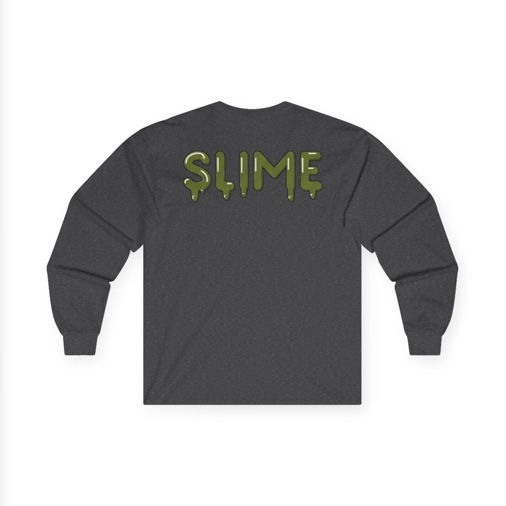 The Slime Shop Ultra Cotton Long-Sleeve — White / Olive Slime In 5