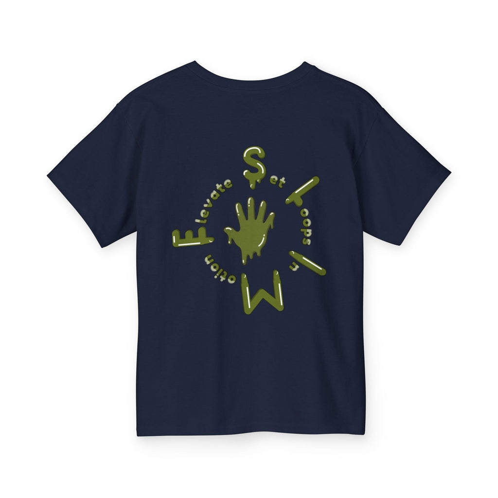 The Slime Shop Youth Tee — Navy / Army Green Slime Sircle