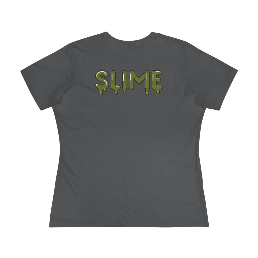 The Slime Shop Women's Tee — White / Olive Slime-$