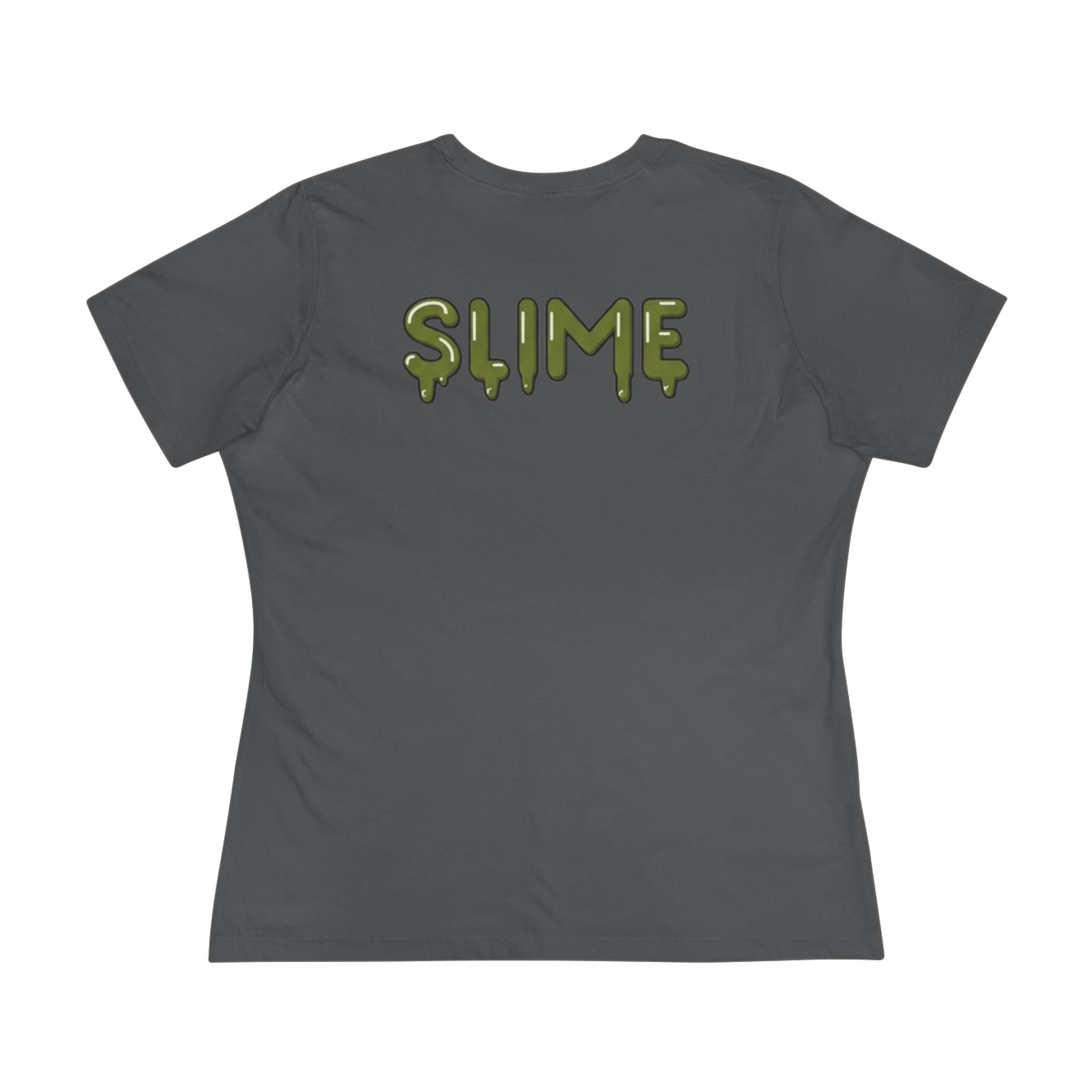 The Slime Shop Women's Tee — White / Olive Slime-$
