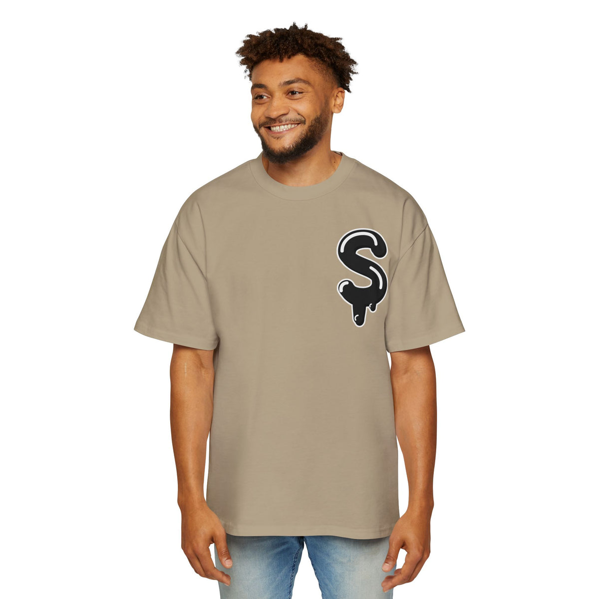 Men's Black Slime Sircle Heavy Oversized Tee