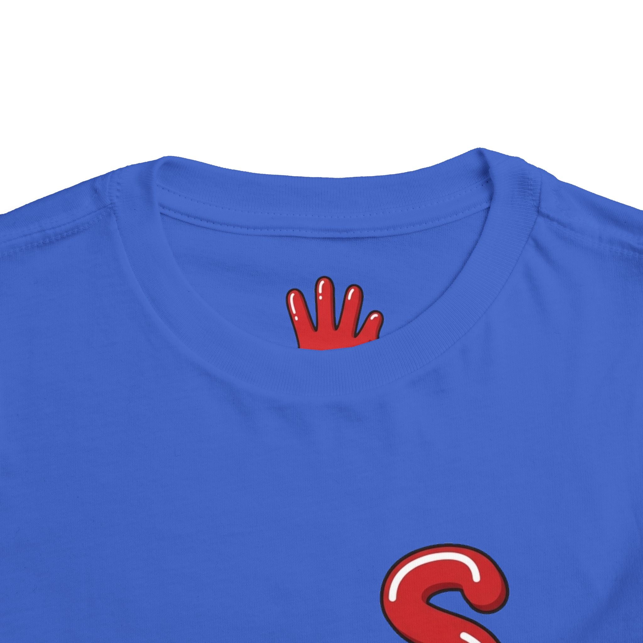 The Slime Shop Toddler Tee — Royal Blue / Red Slime Sircle