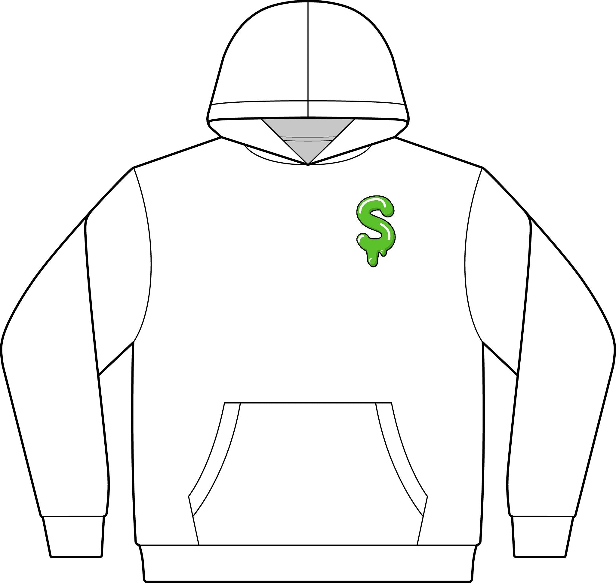 The Slime Shop Unisex ReFlex Fleece Hoodie Sweatshirt — Military Green / Green Slime $