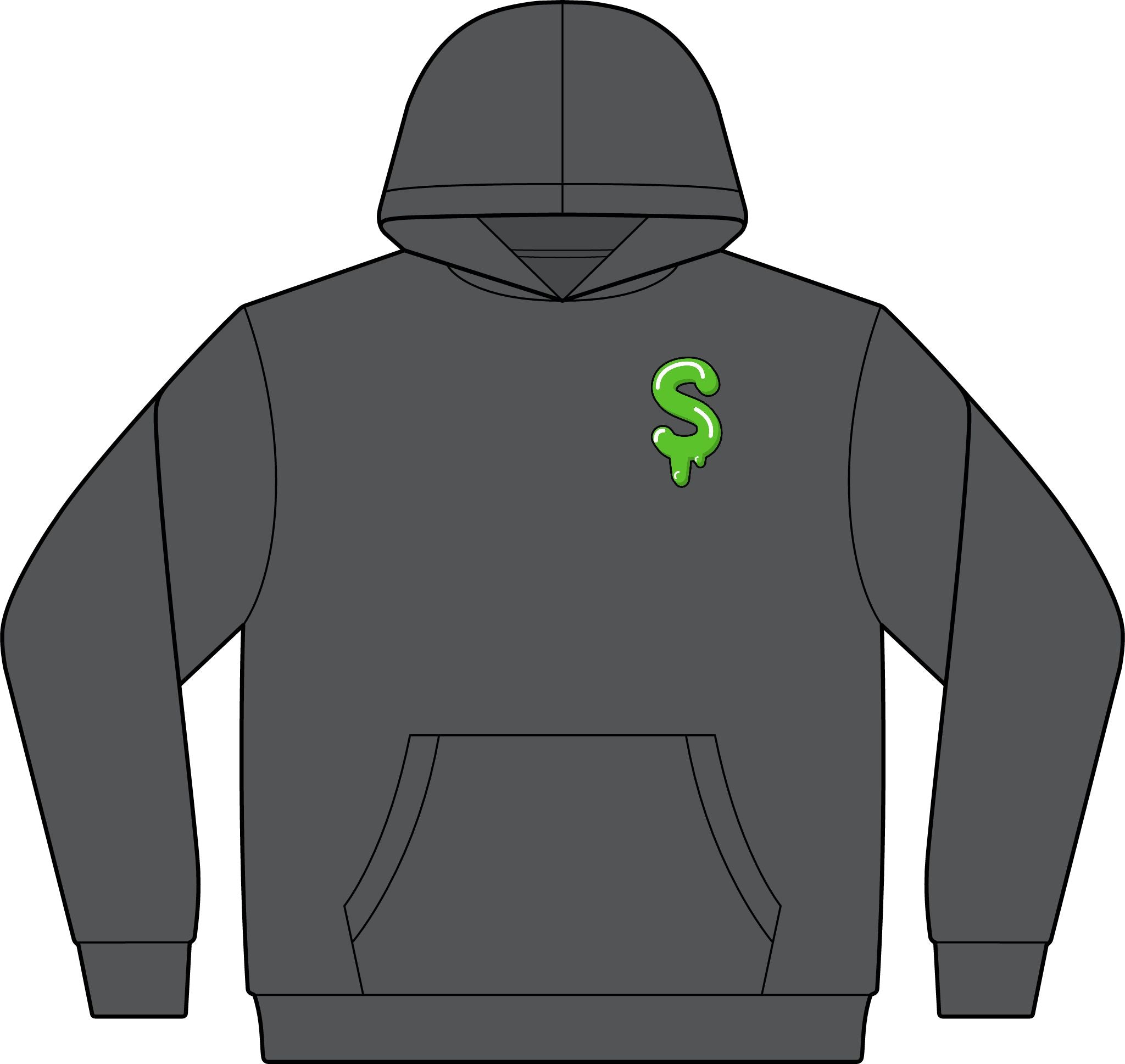 The Slime Shop Unisex ReFlex Fleece Hoodie Sweatshirt — Military Green / Green Slime $