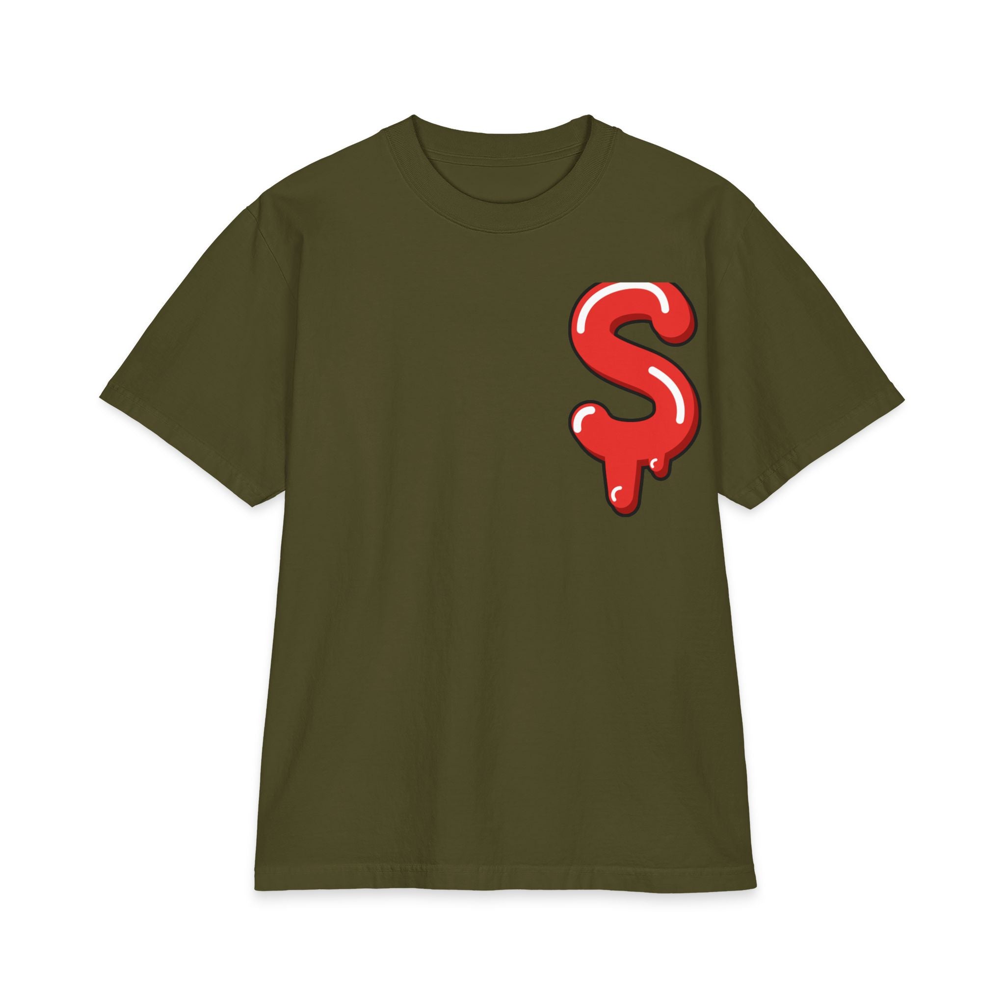The Slime Shop Max Heavyweight Tee — White / Red Slime $