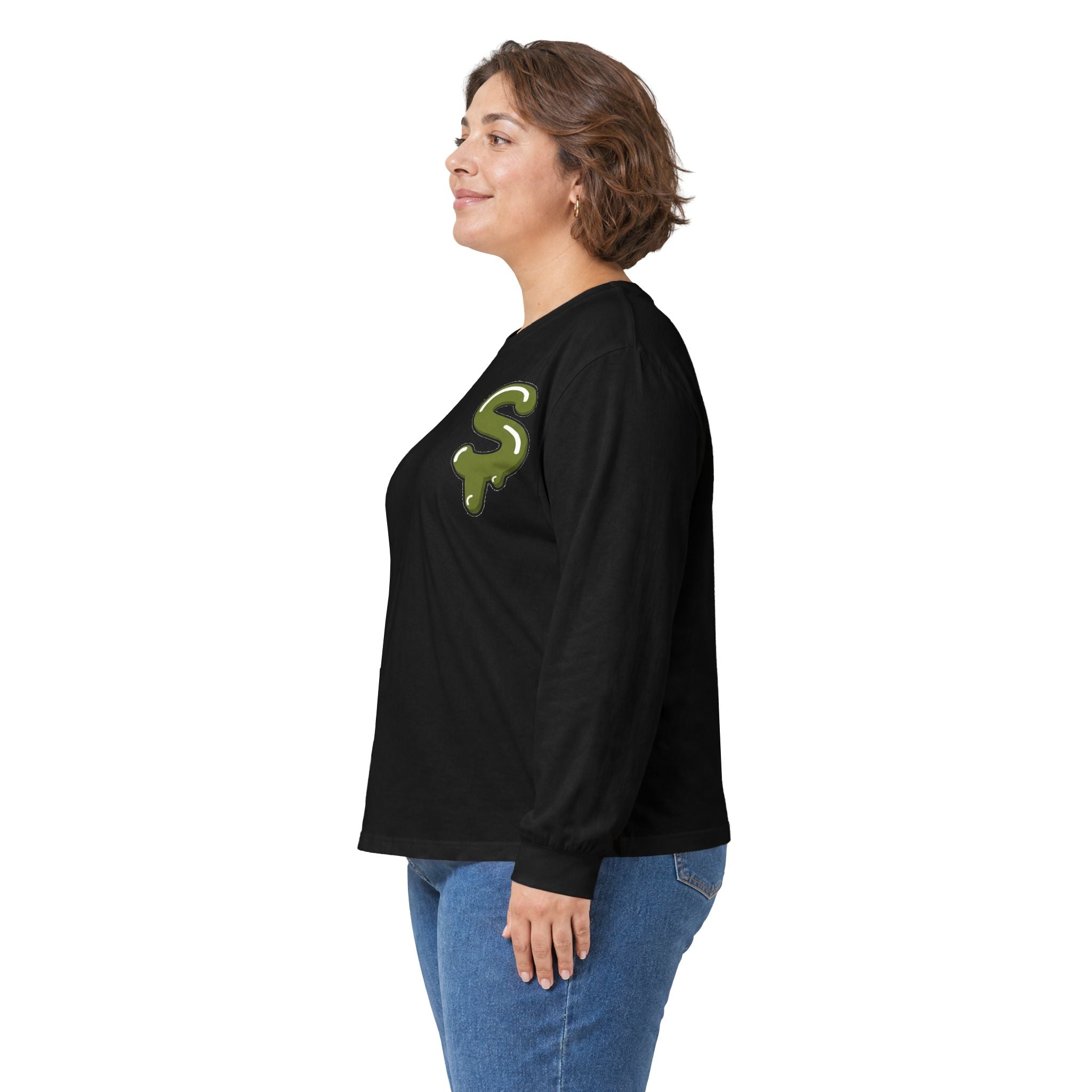 The Slime Shop Ultra Cotton Long-Sleeve Tee — Dark Heather / Olive Slime Sircle