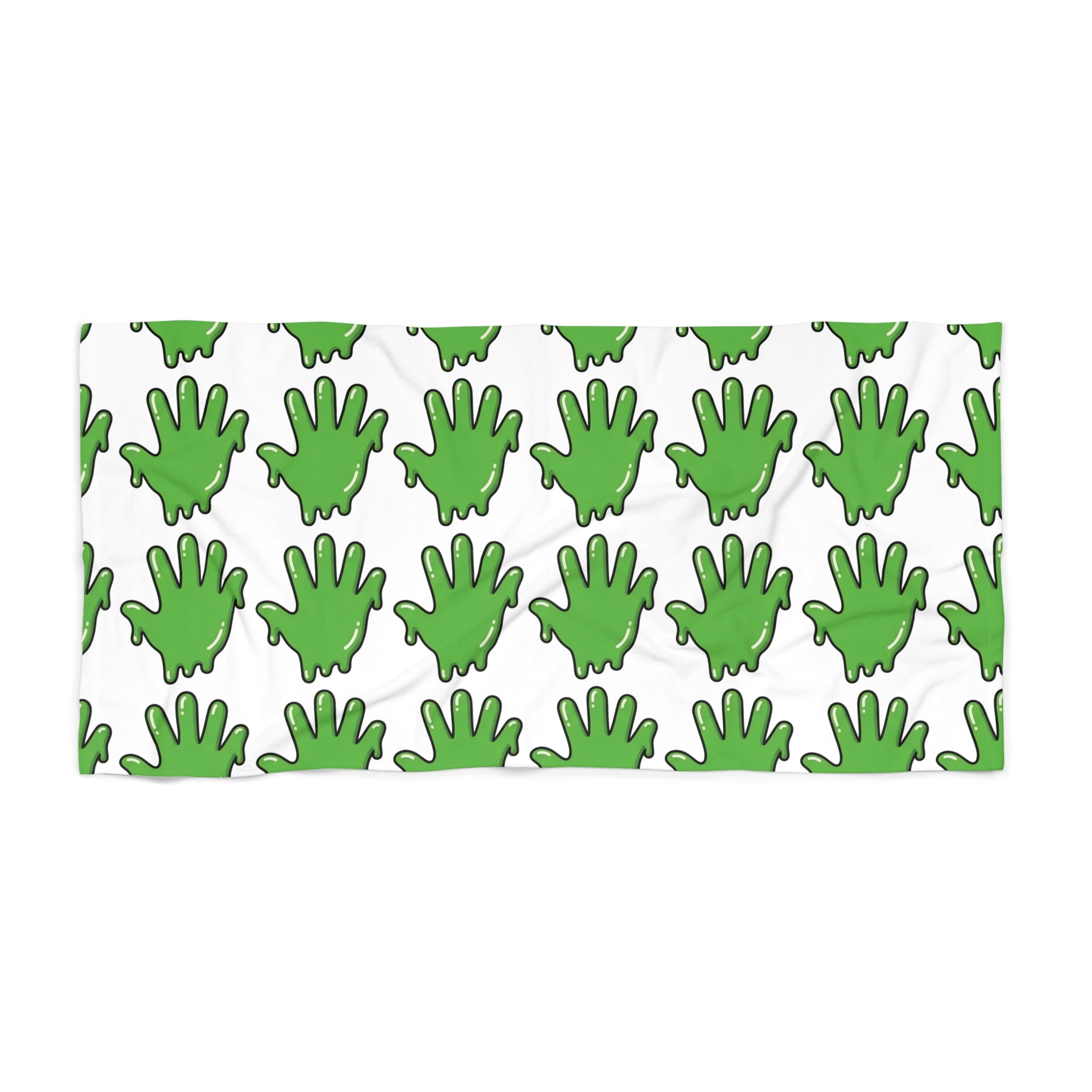 The Slime Shop Beach Towel — White / Green Slime In 5