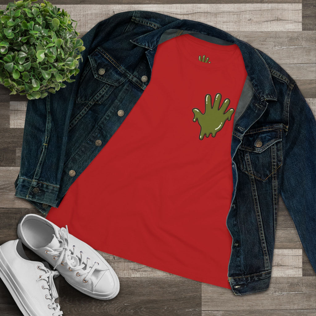 The Slime Shop Women's Tee — White / Olive Slime In 5
