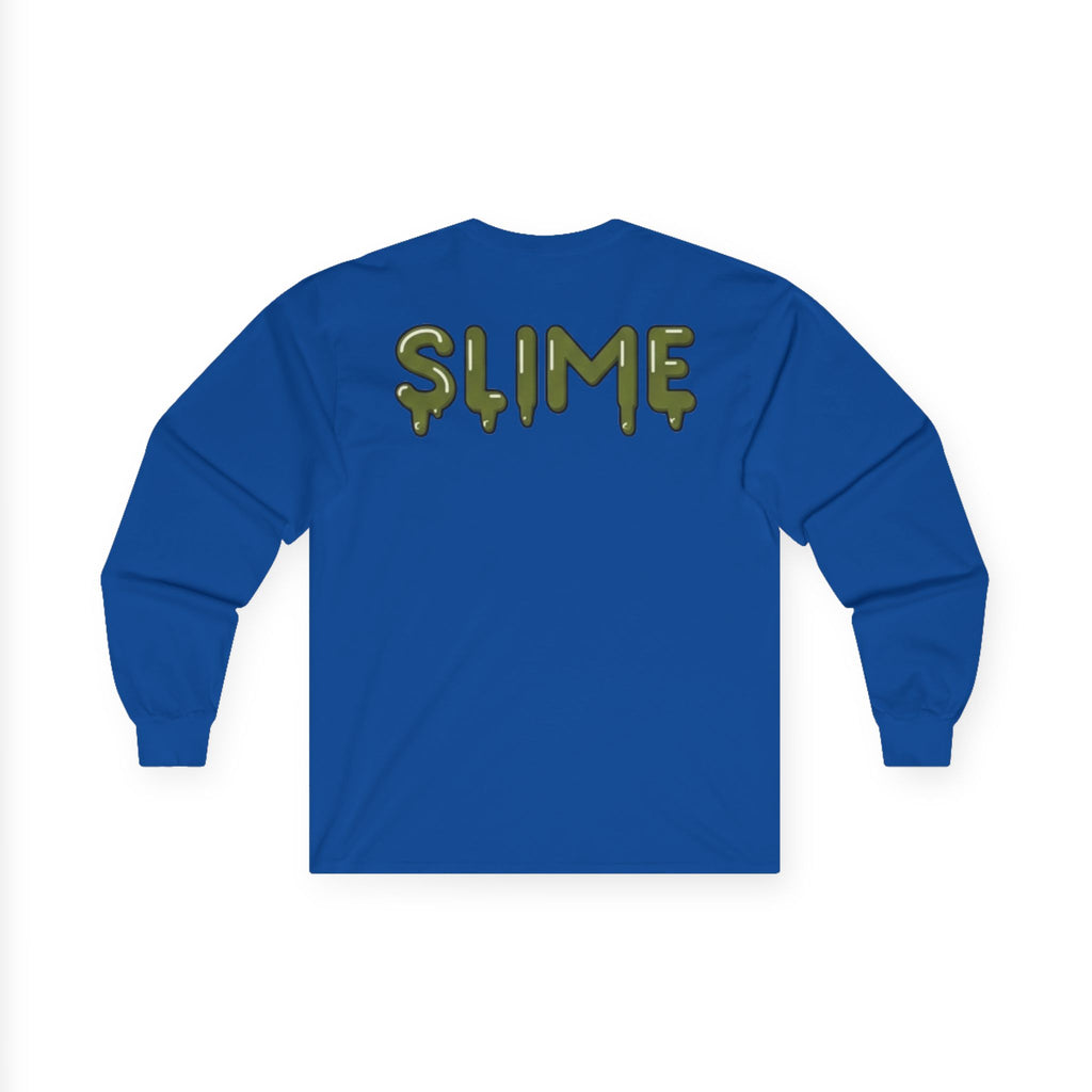 The Slime Shop Ultra Cotton Long-Sleeve — White / Olive Slime In 5