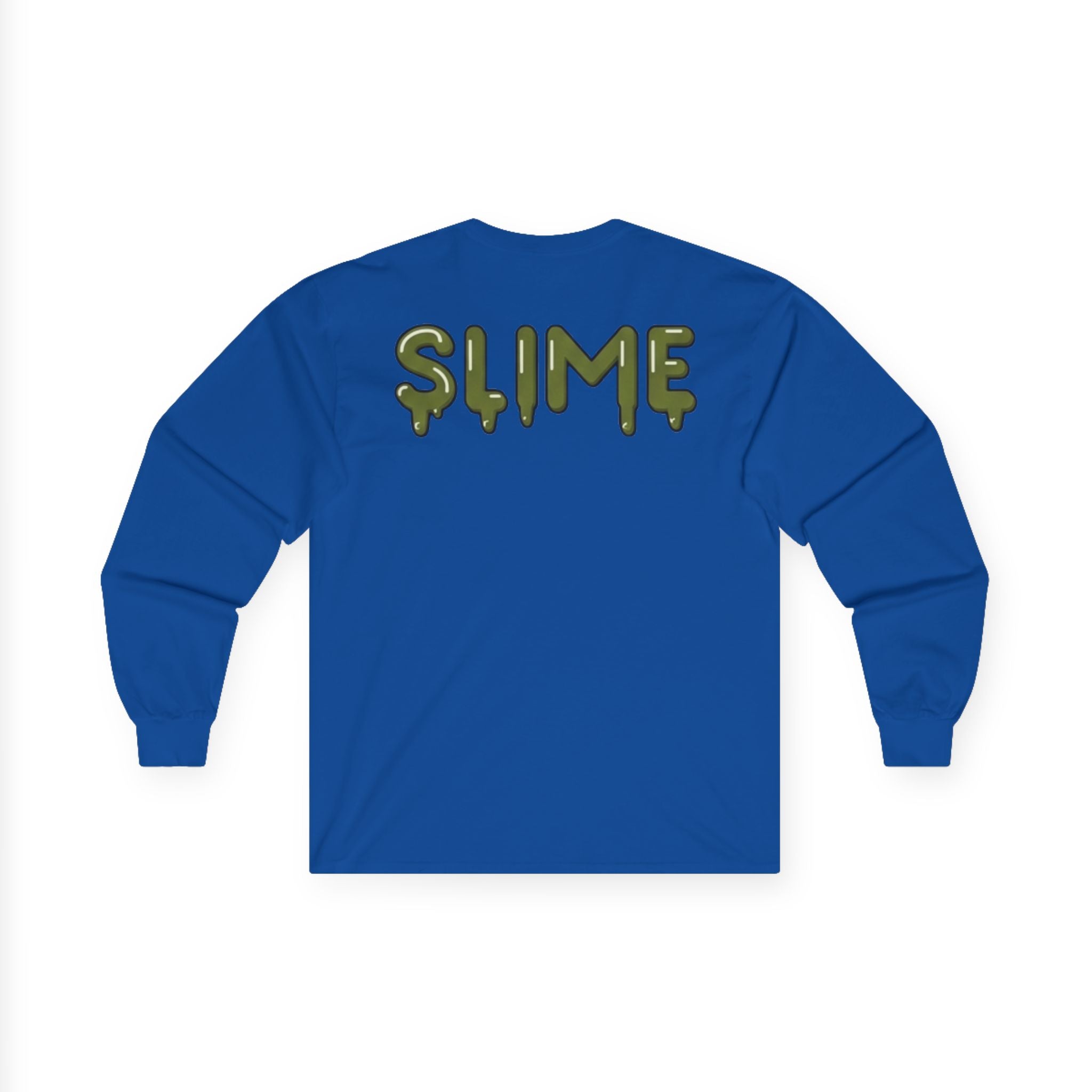 The Slime Shop Ultra Cotton Long-Sleeve — White / Olive Slime In 5