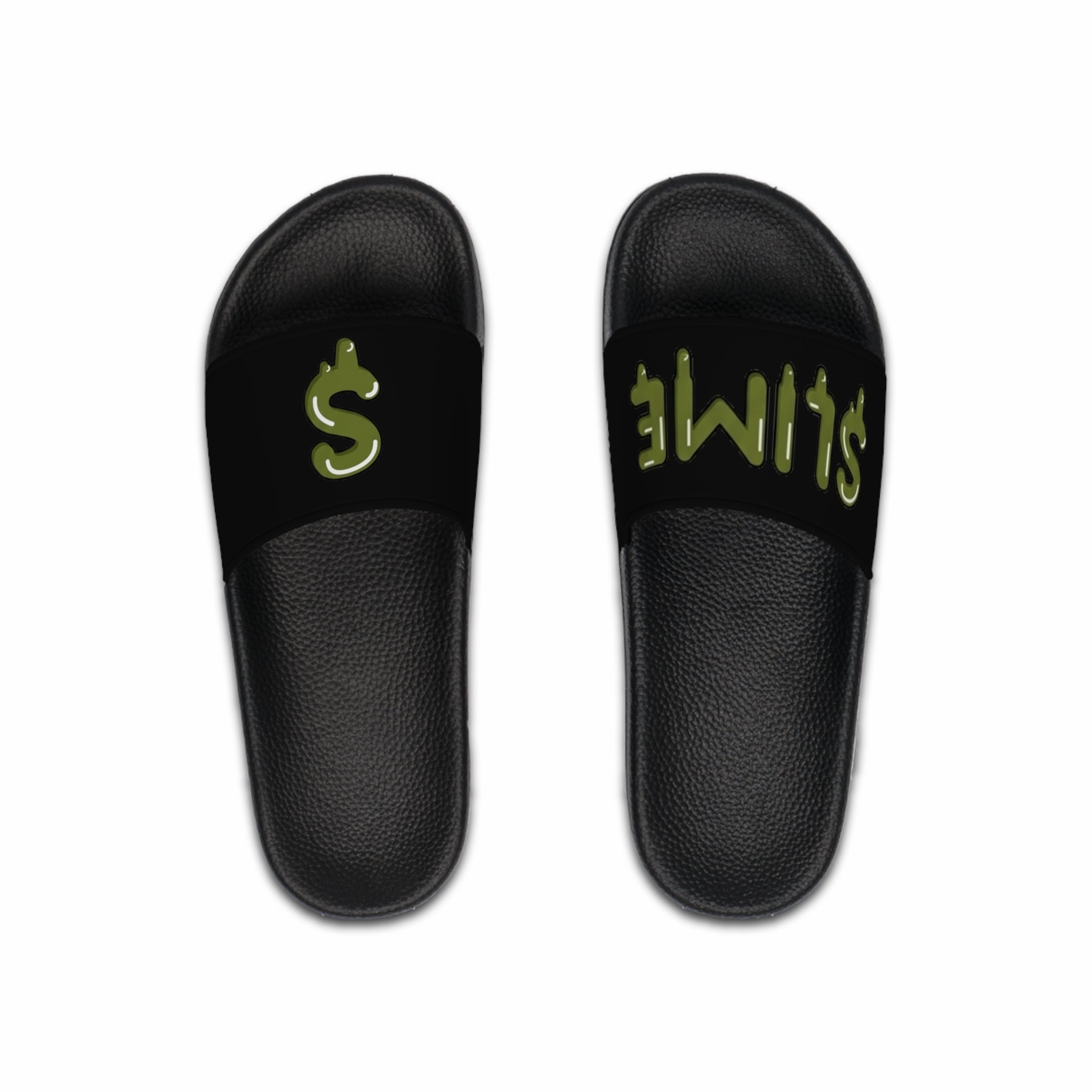 The Slime Shop slides in black with an olive dripping slime dollar-sign logo