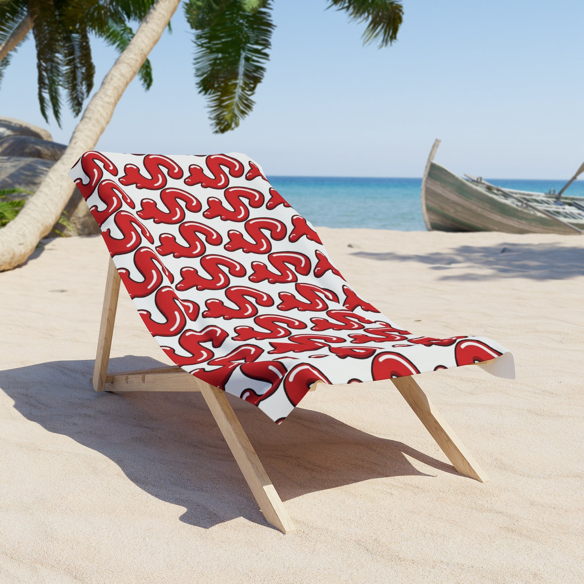 The Slime Shop Beach Towel — White / Red Slime S (AOP)