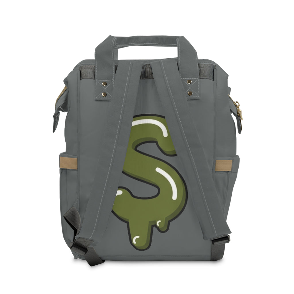 The Slime Shop Diaper Backpack — Gray / Olive Slime Sircle