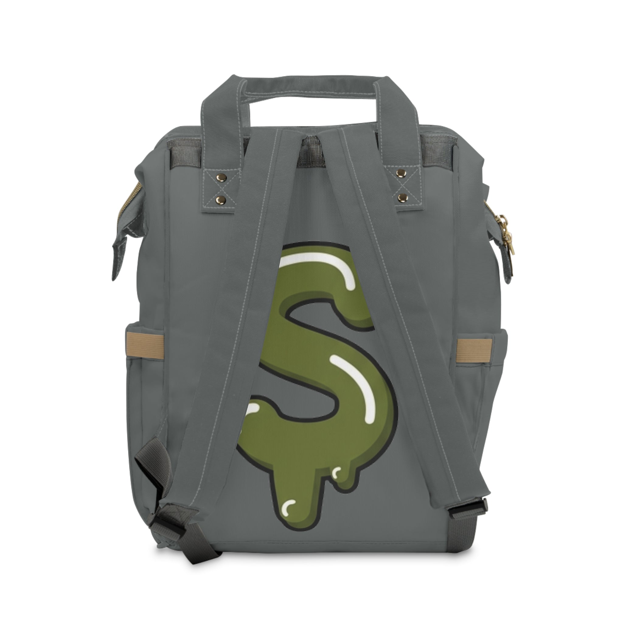 The Slime Shop Diaper Backpack — Gray / Olive Slime Sircle