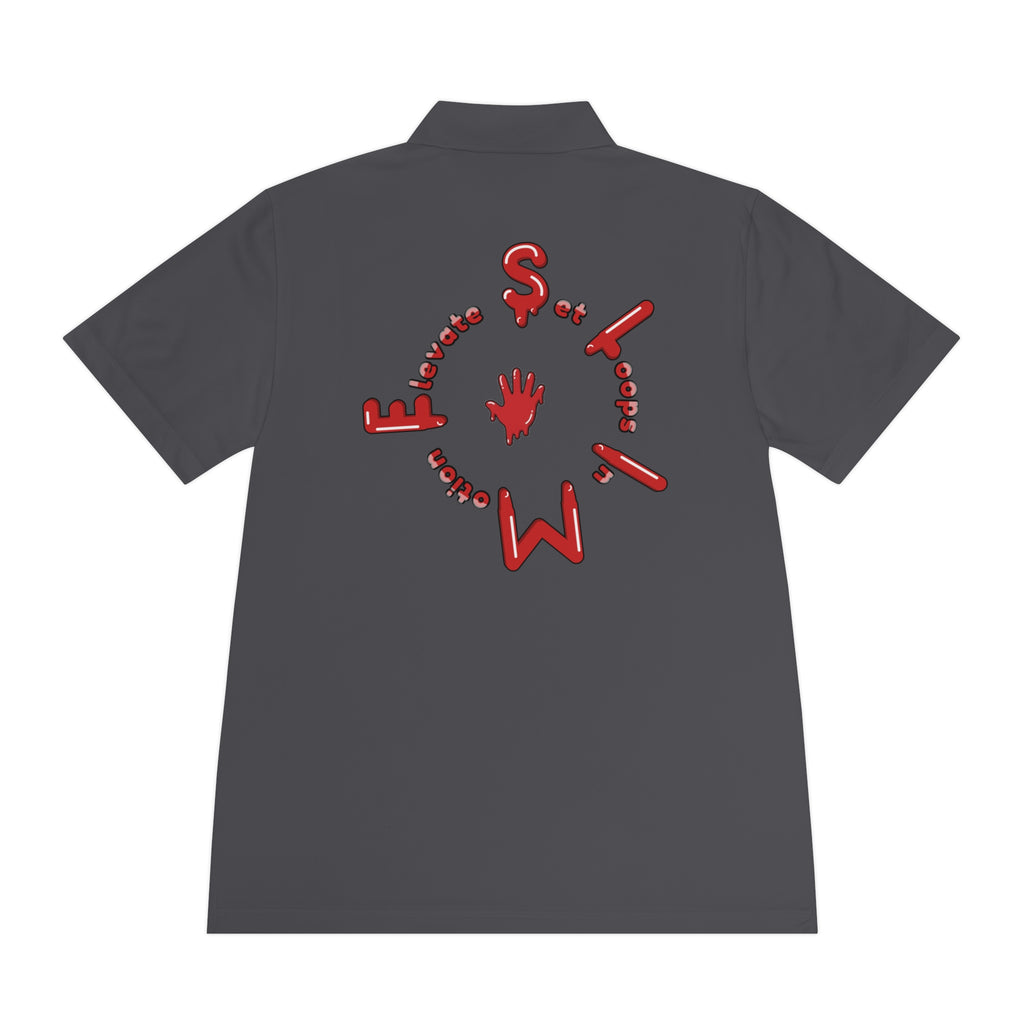 The Slime Shop Sport Polo — Grey / Red Slime Sircle
