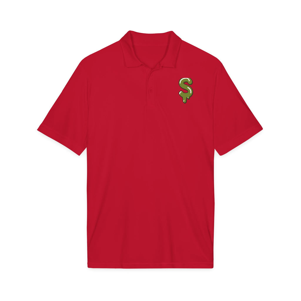 The Slime Shop Sport-Tek Polo — White / Olive Slime $