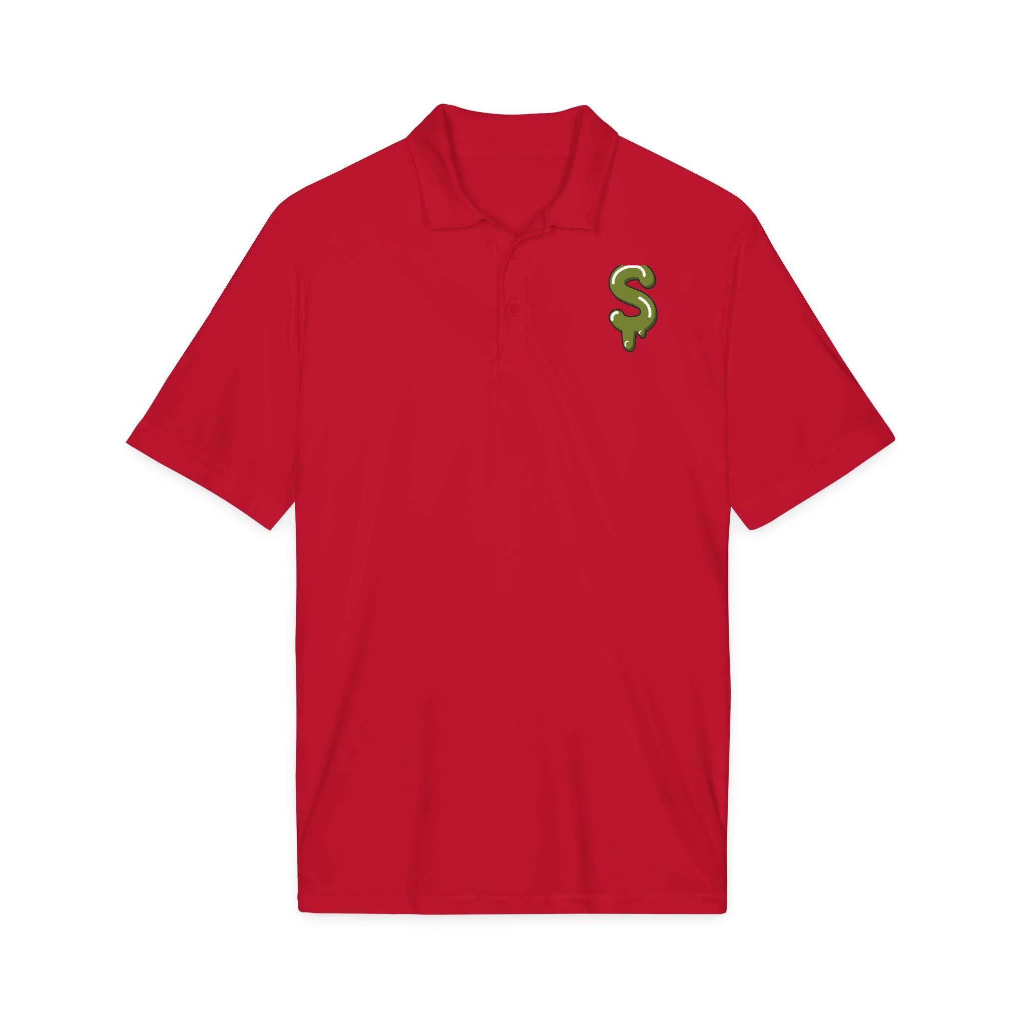 The Slime Shop Sport-Tek Polo — White / Olive Slime $