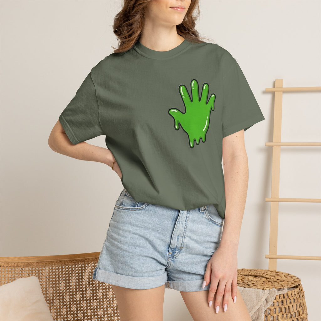 The Slime Shop Signature Tee — White / Green Slime In 5