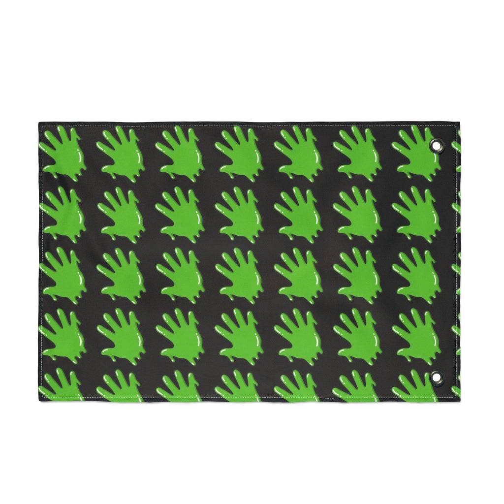 The Slime Shop Double Sided Flag — Black / Green Slime S