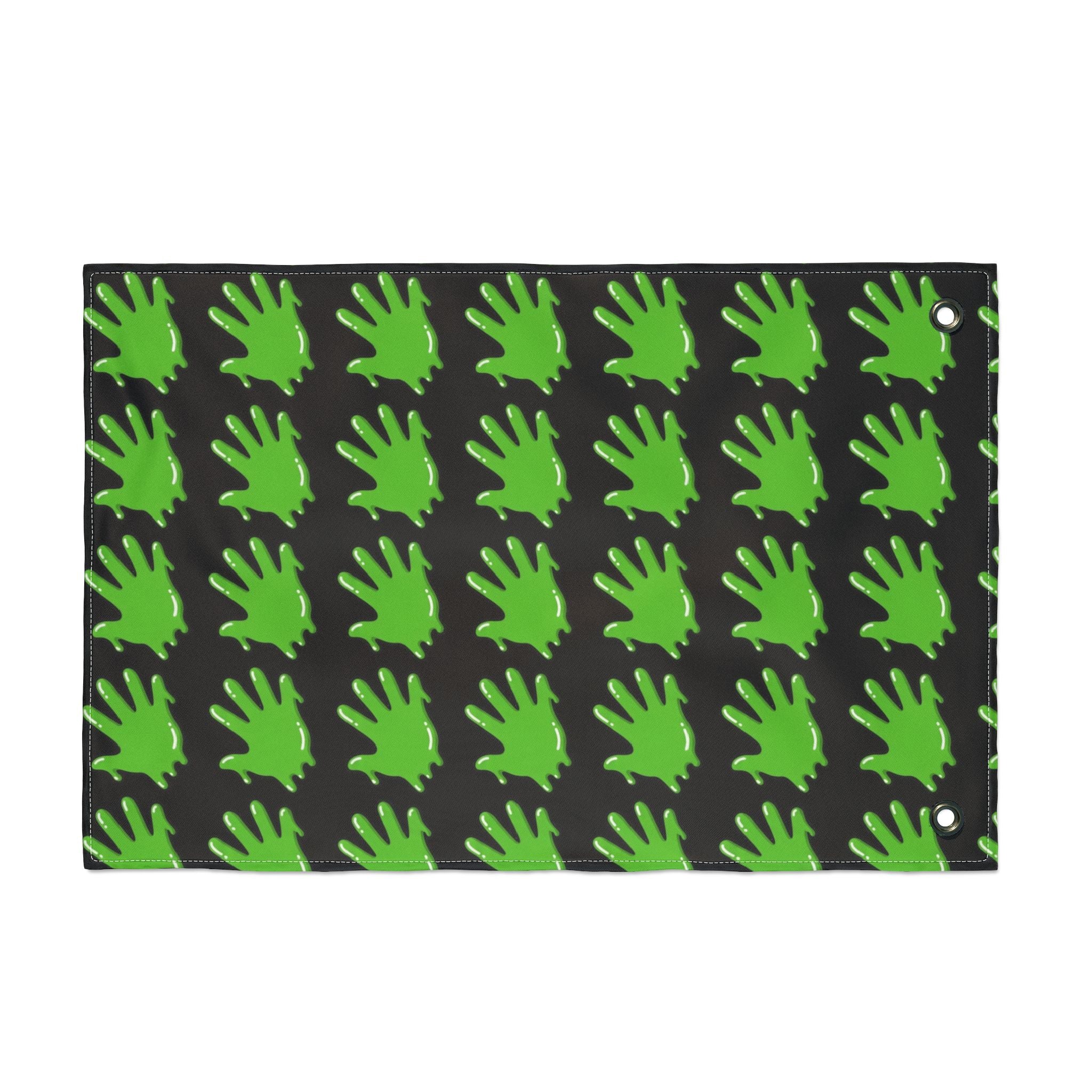 The Slime Shop Double Sided Flag — Black / Green Slime S