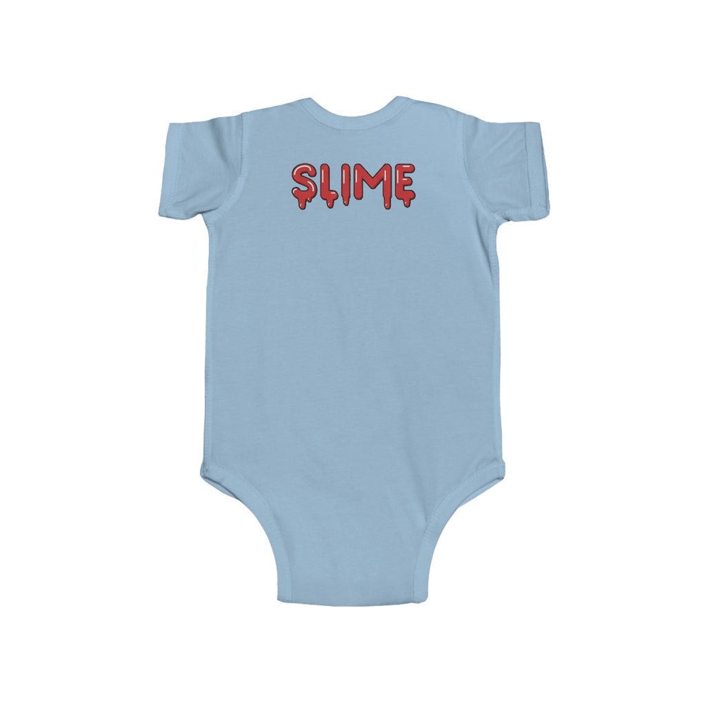 The Slime Shop Infant Fine Jersey Bodysuit — Light Blue / Red Slime In 5