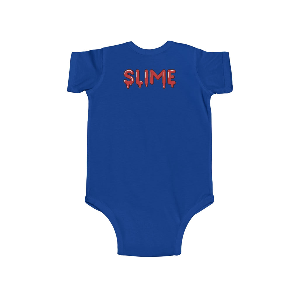 The Slime Shop Infant Fine Jersey Bodysuit — Light Blue / Red Slime In 5