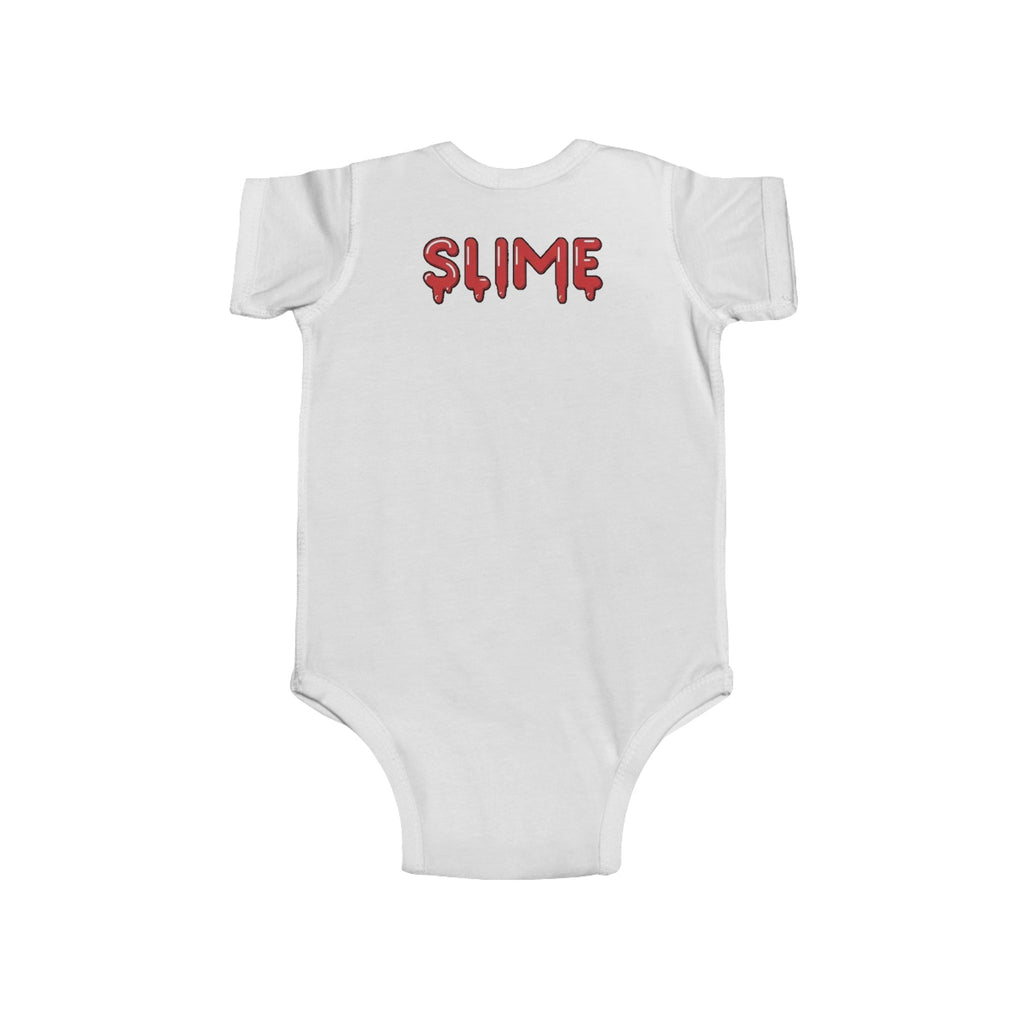 The Slime Shop Infant Fine Jersey Bodysuit — Light Blue / Red Slime In 5