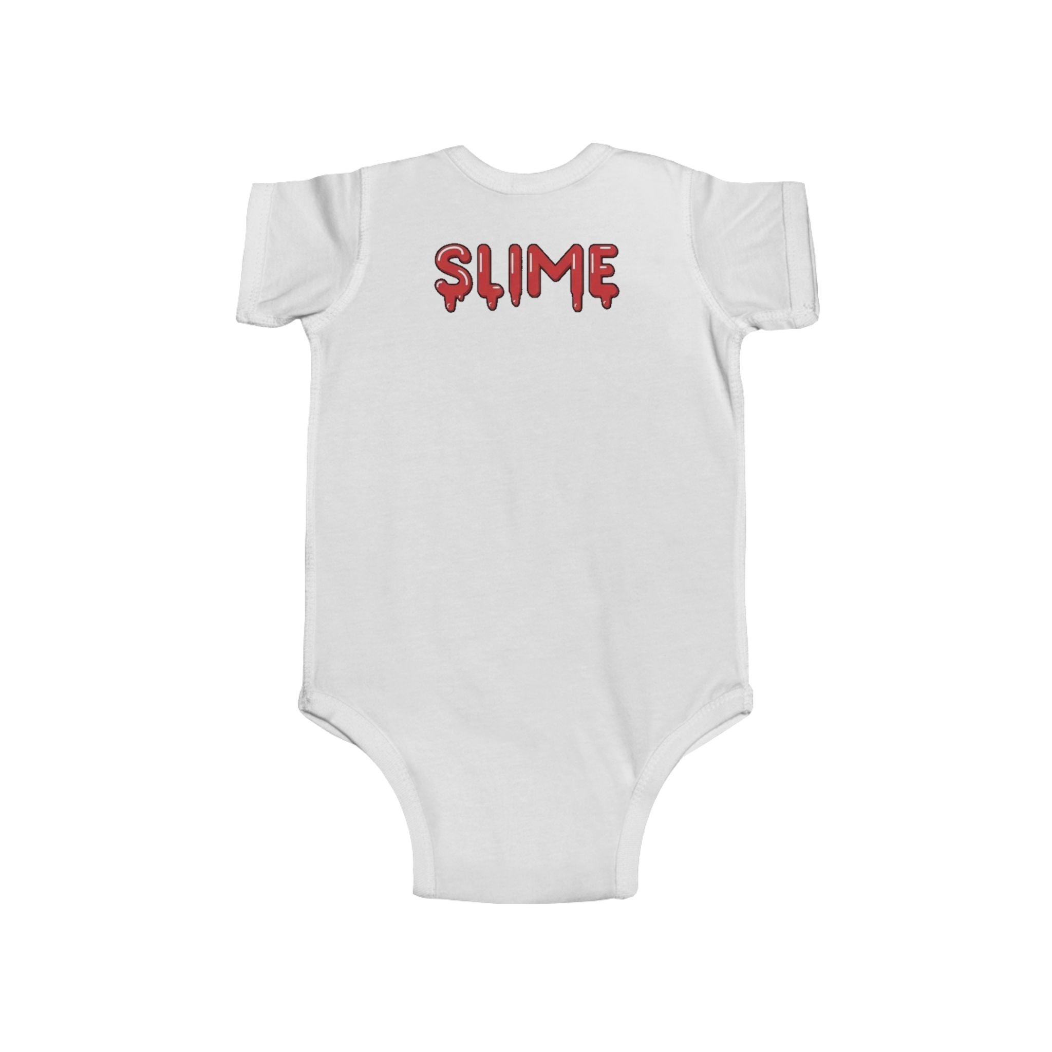The Slime Shop Infant Fine Jersey Bodysuit — Light Blue / Red Slime In 5
