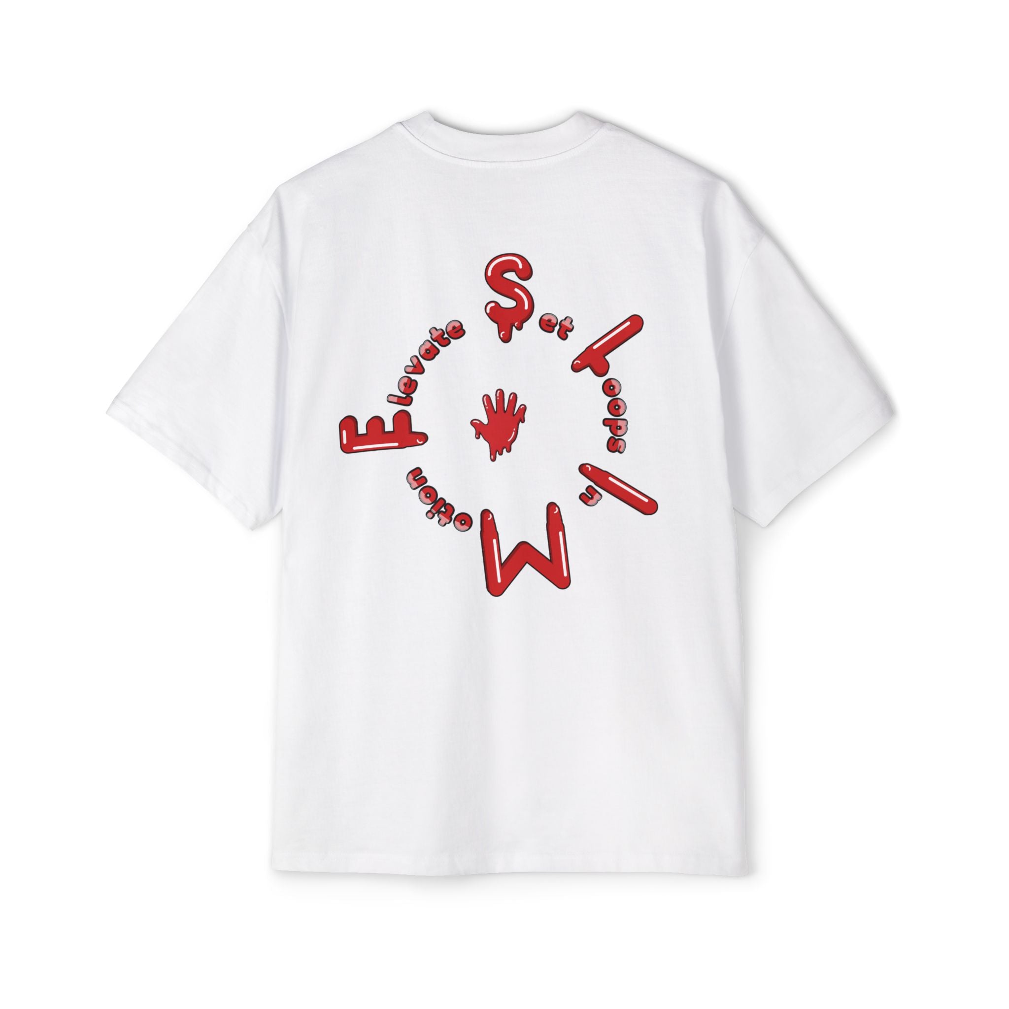 The Slime Shop Men's Heavy Oversized Tee — Black / Red Slime Sircle