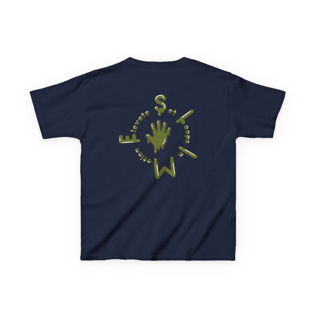 The Slime Shop Kids Heavy Cotton Tee — White / Military Green Slime $
