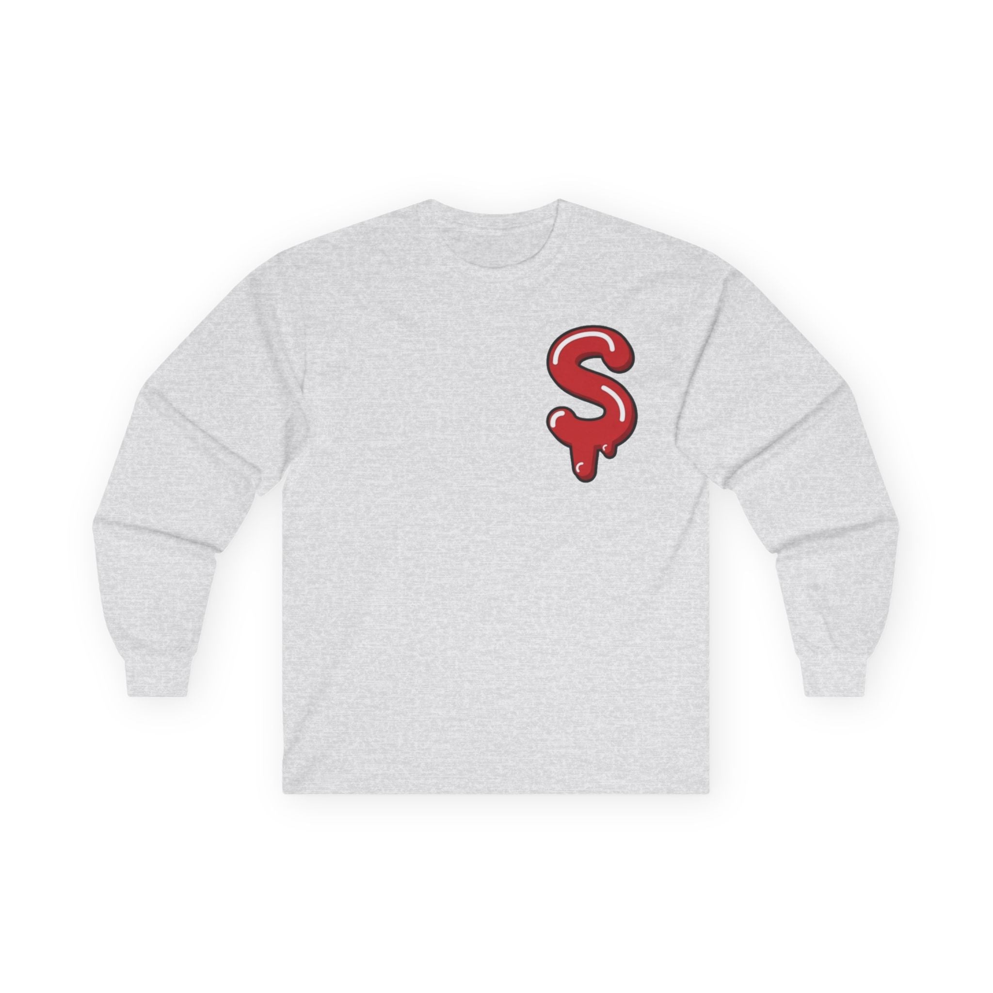 The Slime Shop Ultra Cotton Long-Sleeve Tee — Royal Blue / Red Slime Sircle