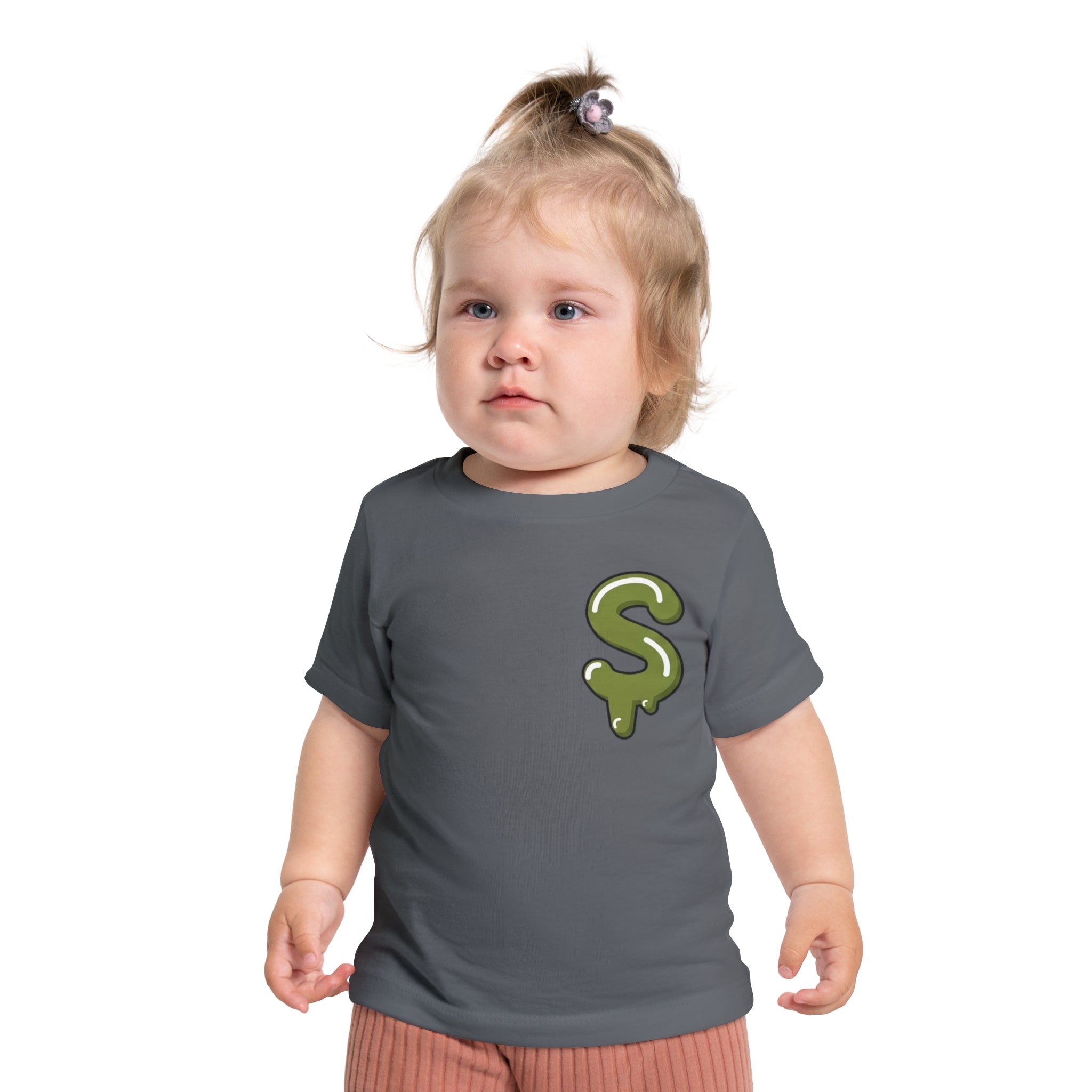 The Slime Shop Baby Tee — Asphalt / Green Slime Sircle