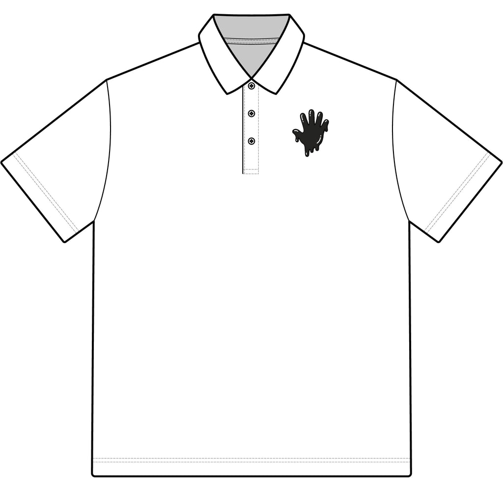 The Slime Shop Pique Polo — White / Black Slime In 5
