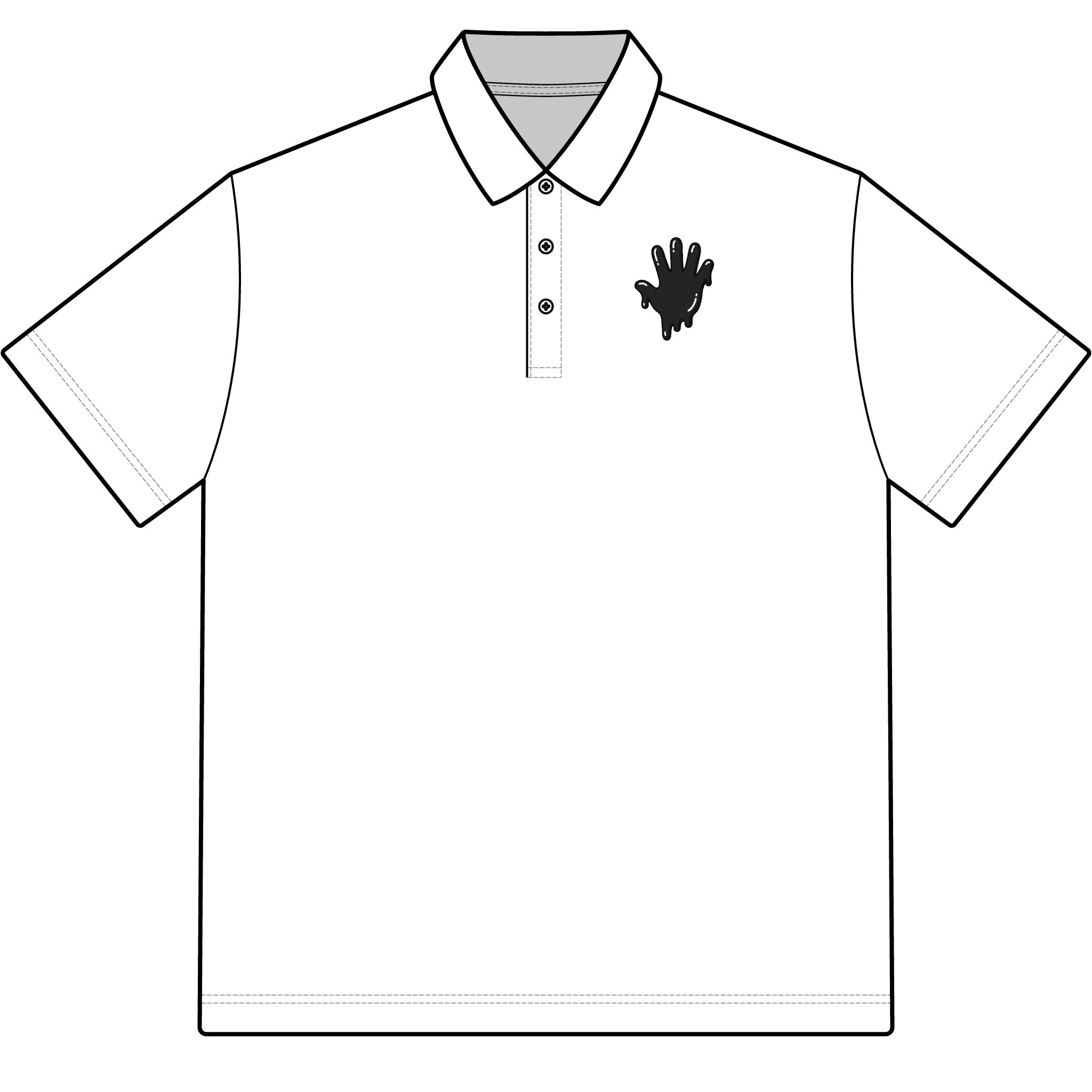The Slime Shop Pique Polo — White / Black Slime In 5