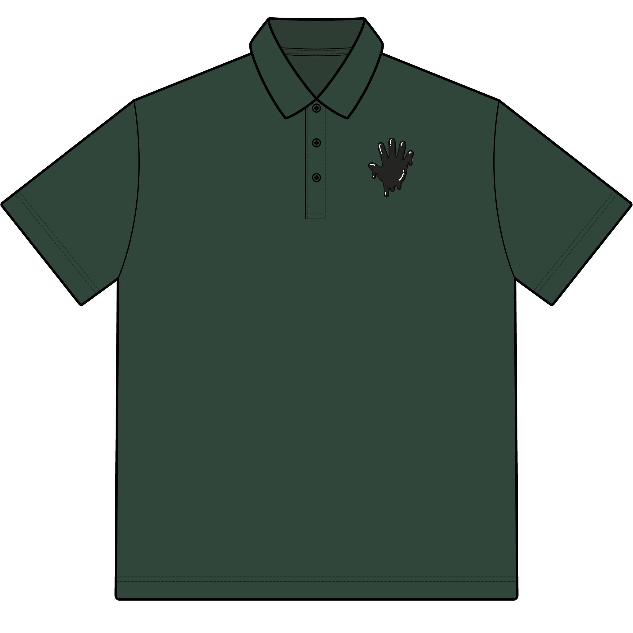 The Slime Shop Pique Polo — White / Black Slime In 5