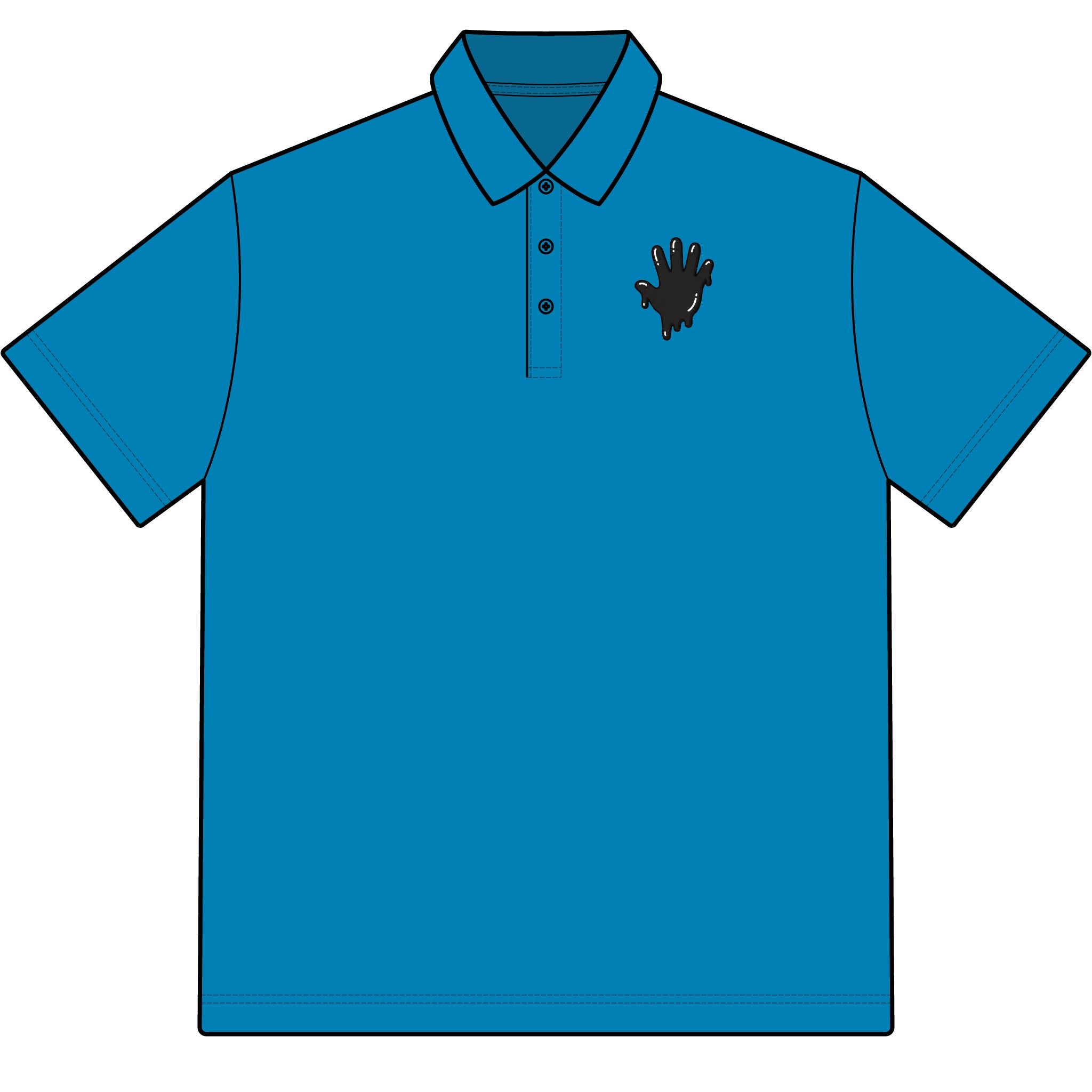 The Slime Shop Pique Polo — White / Black Slime In 5