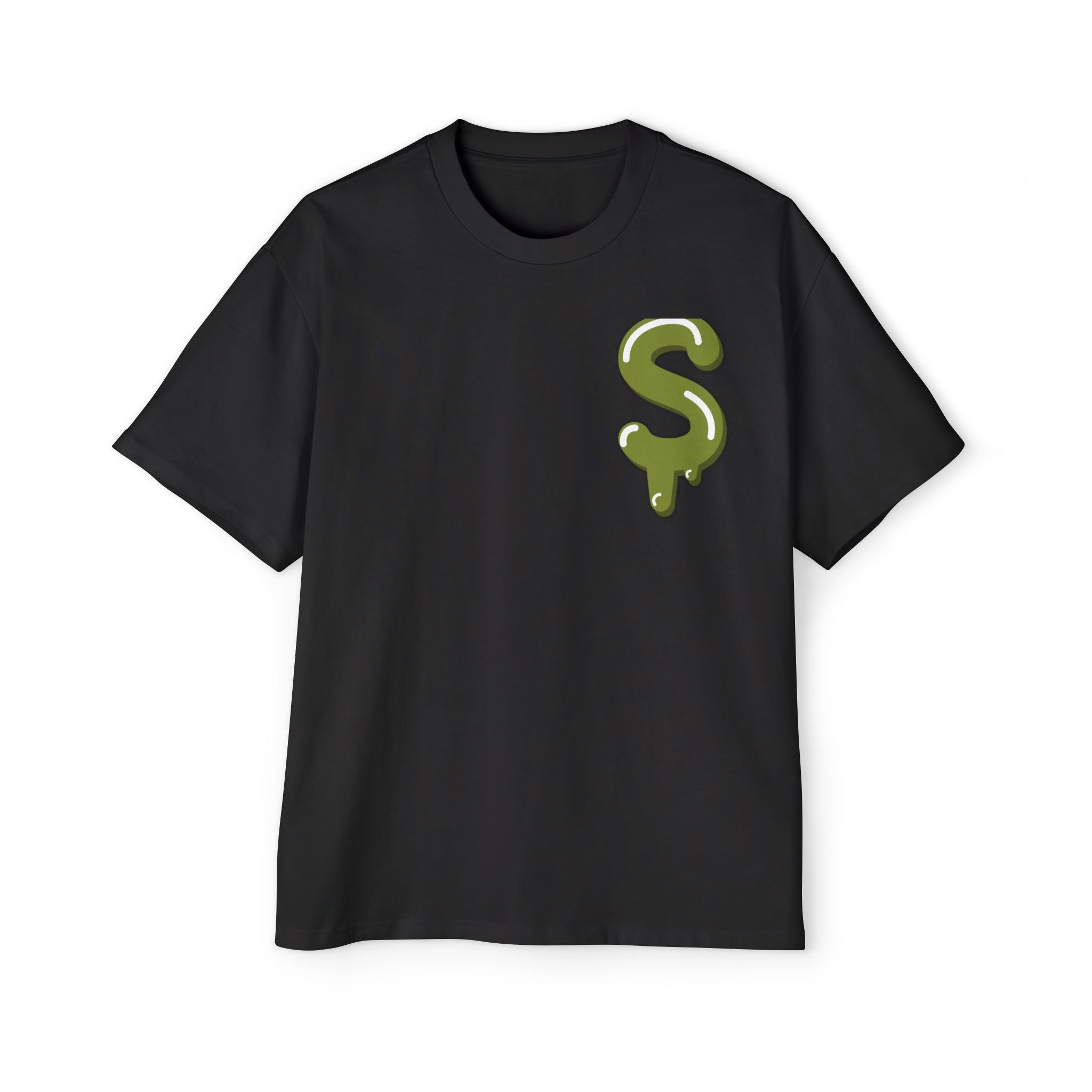 The Slime Shop Men's Oversized Tee — White / Olive SLIME