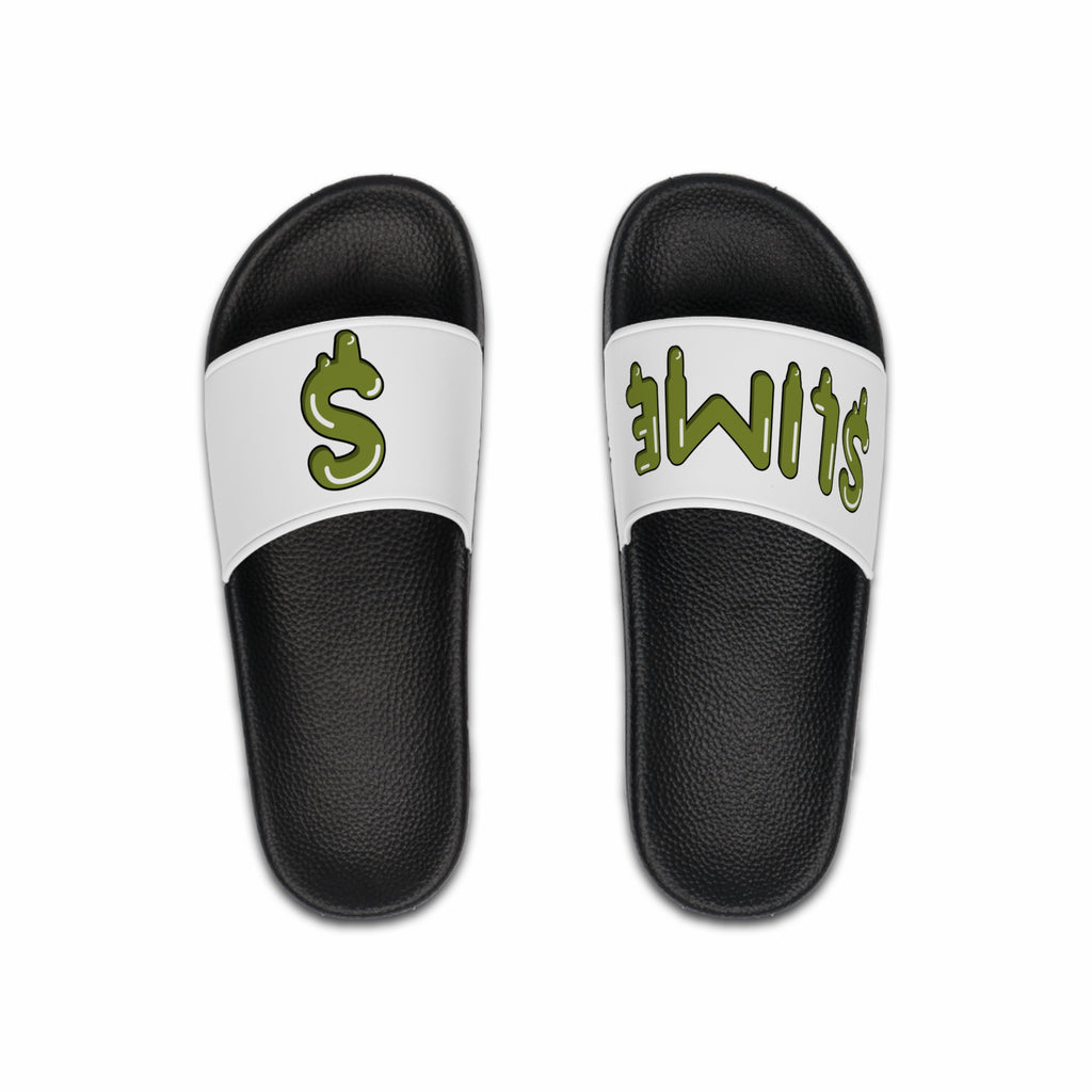 The Slime Shop Slides — Black / Olive Slime $